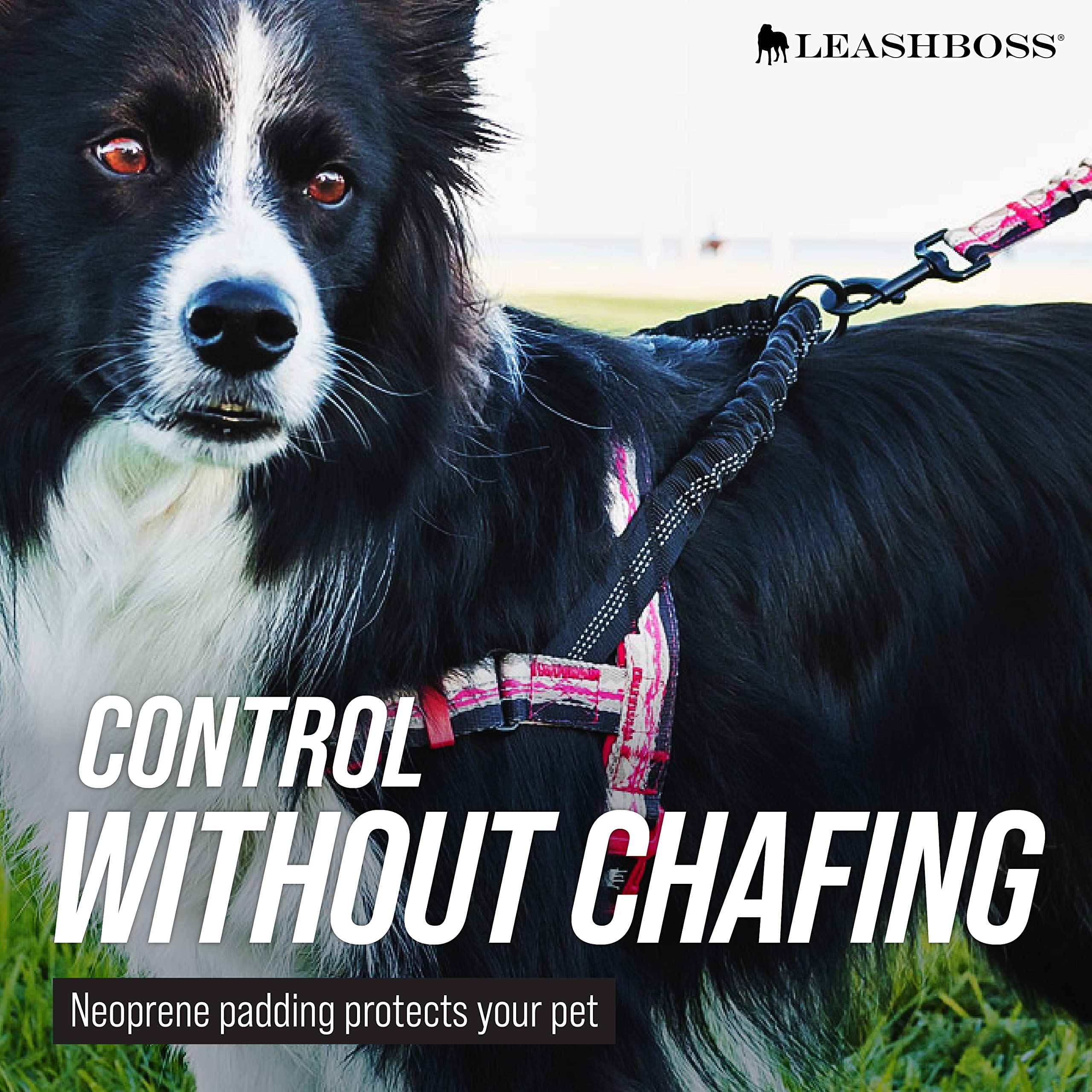 Leashboss No Pull Dog Harness, Easy Walk For Small, Medium, And Large Pets, Reflective With Rear And Front Clip Attachment (Space Pattern, Extra Large)