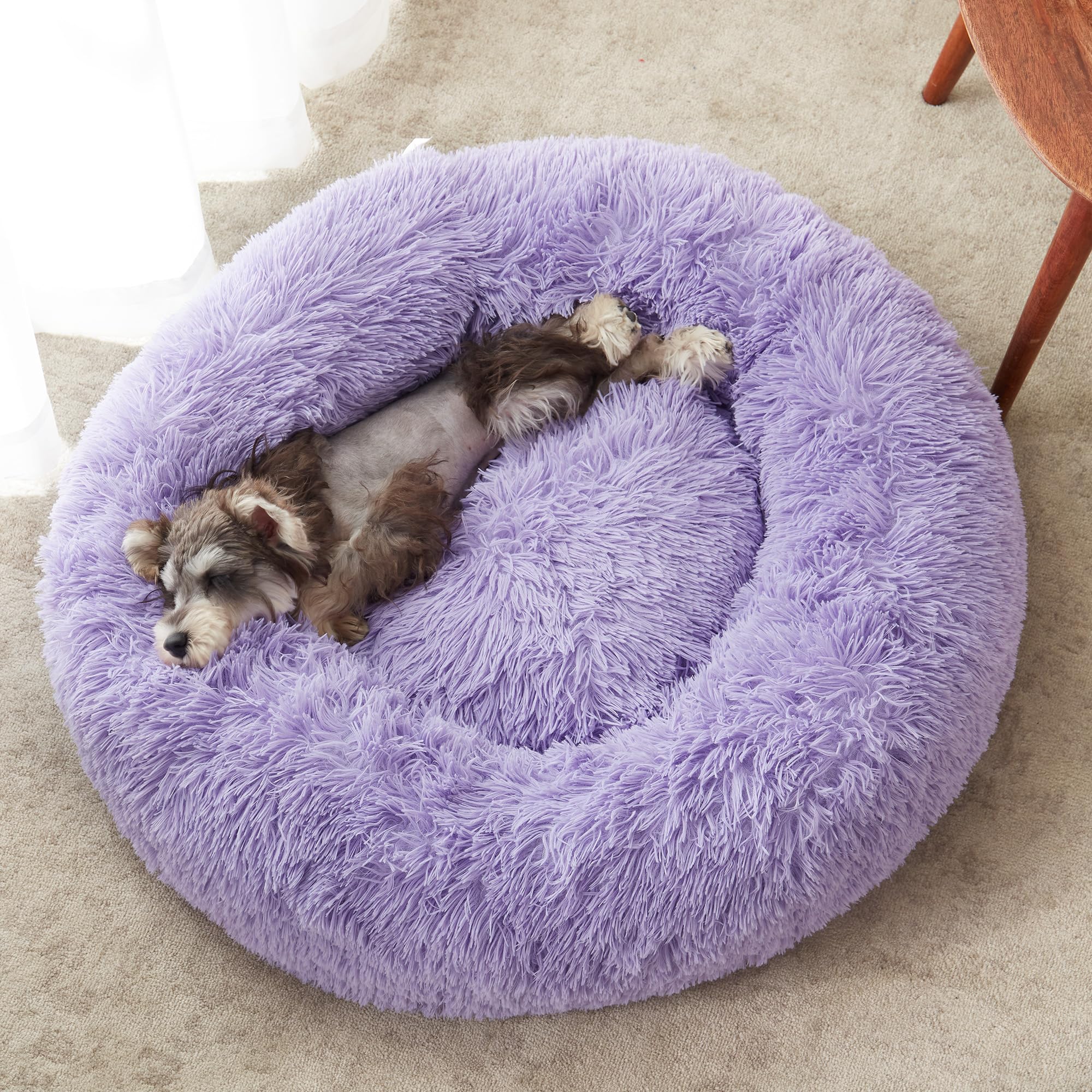 Western Home Faux Fur Dog Bed & Cat Bed (30'', Purple)