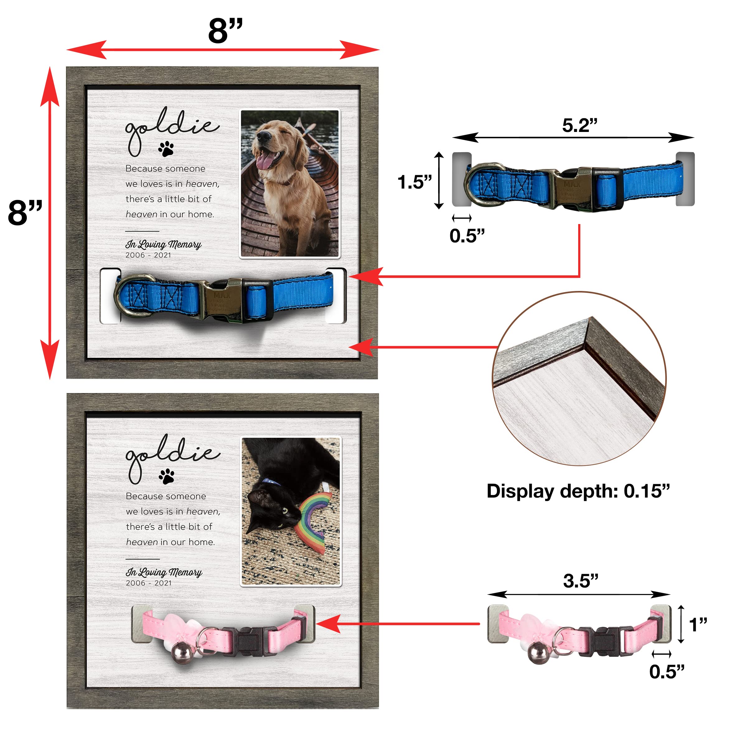 Bfigift Customized Dog Collar Frame Memorial Pet Loss Sign For Dogs Lovers Gifts With Heartfelt Sentimental Quote For Someone Wh