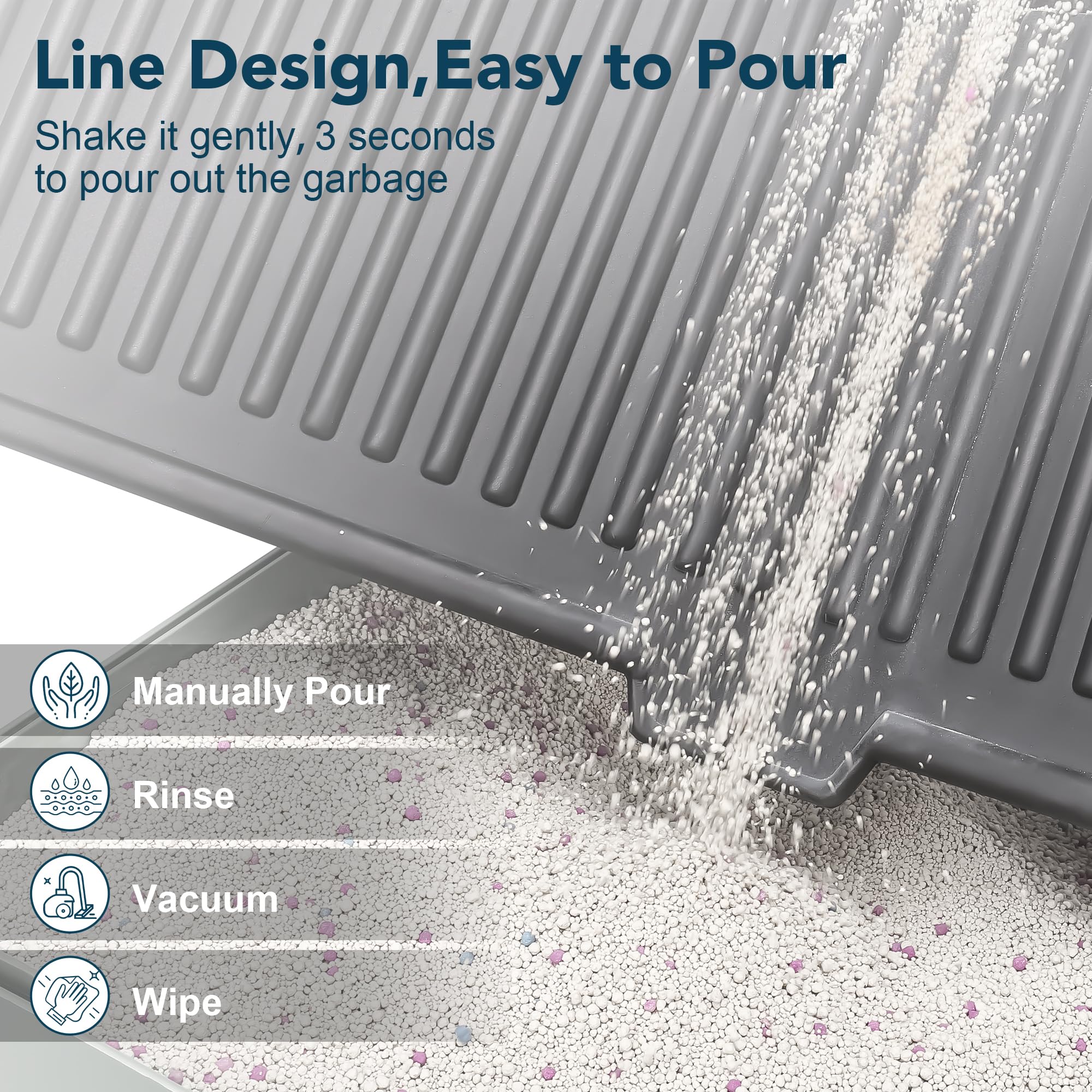 UPSKY Cat Litter Mat, Large Kitty Litter Trapping Mat Soft on Kitty Paws, Litter Box Mat Keep Floor Clean, 31 x 24 Waterproof an