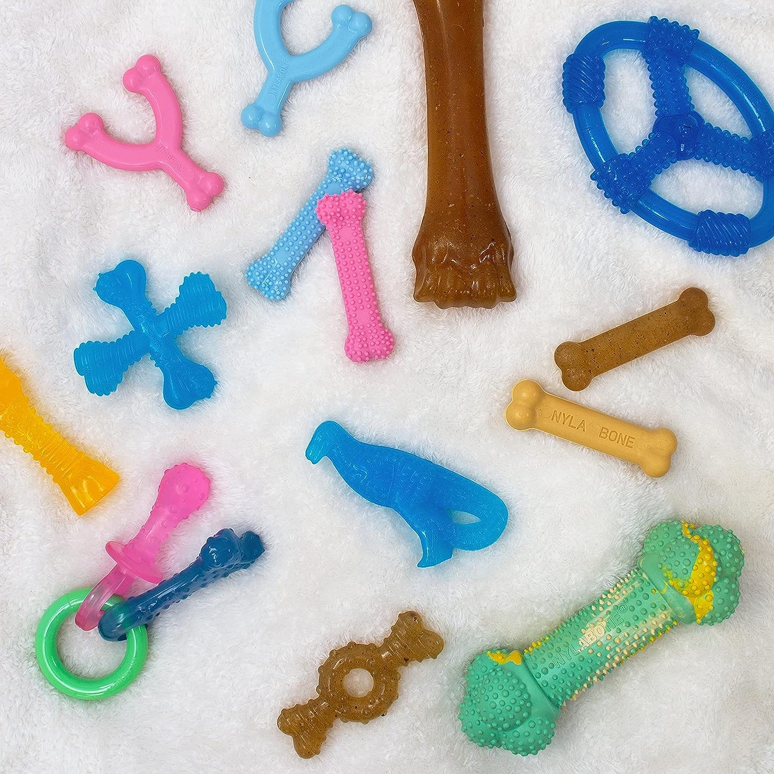 Nylabone Ring Bone Chew Toy For Puppies, Puppy Teething Toys, Chicken Flavor, Chicken Flavor, X-Small - Up To 15 Lbs, 2 Pack