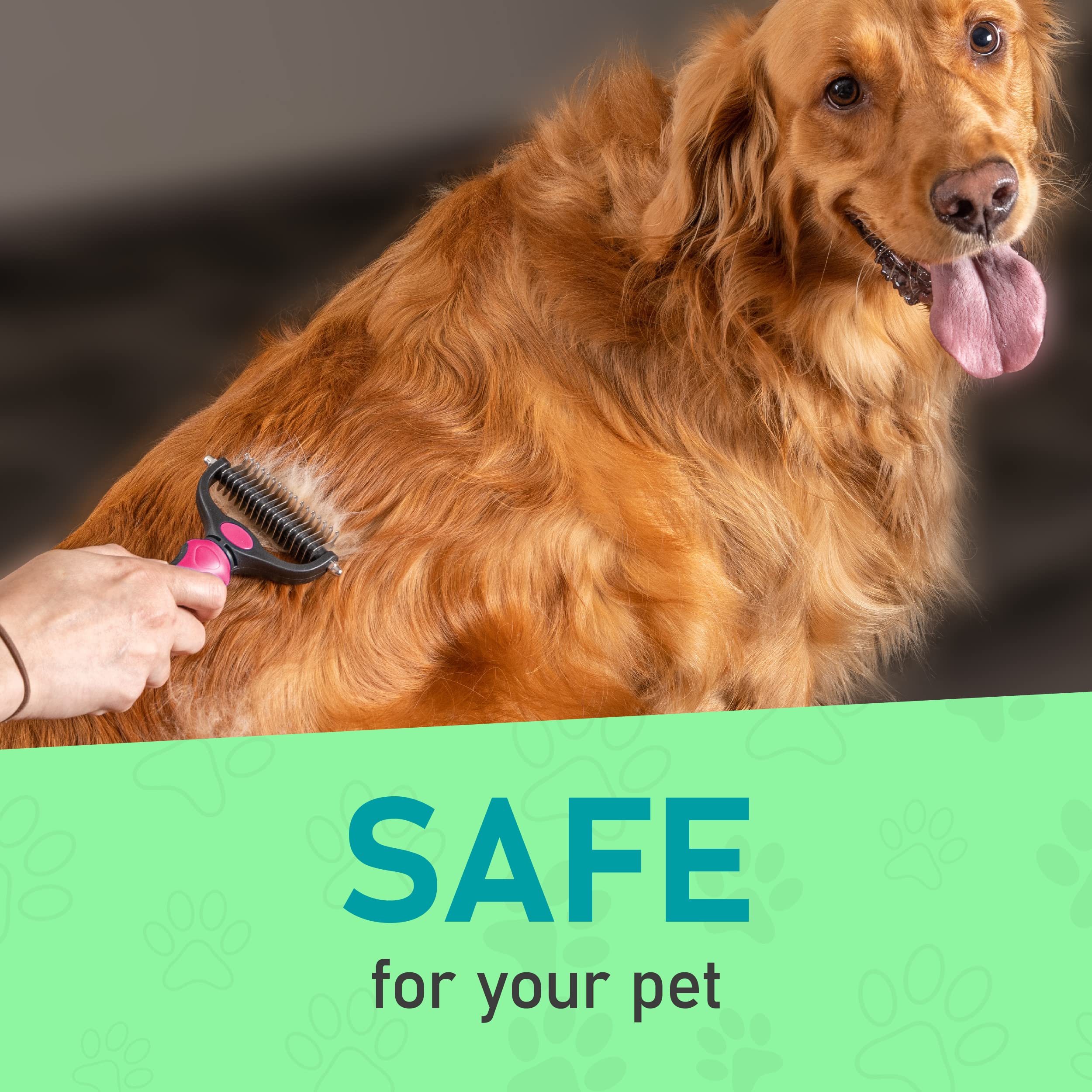 Maxpower Planet Pet Grooming Brush - Double Sided Shedding, Dematting Undercoat Rake For Dogs, Cats - Extra Wide Dog Grooming Brush, Dog Brush For Shedding, Cat Brush, Reduce Shedding By 95%, Pink