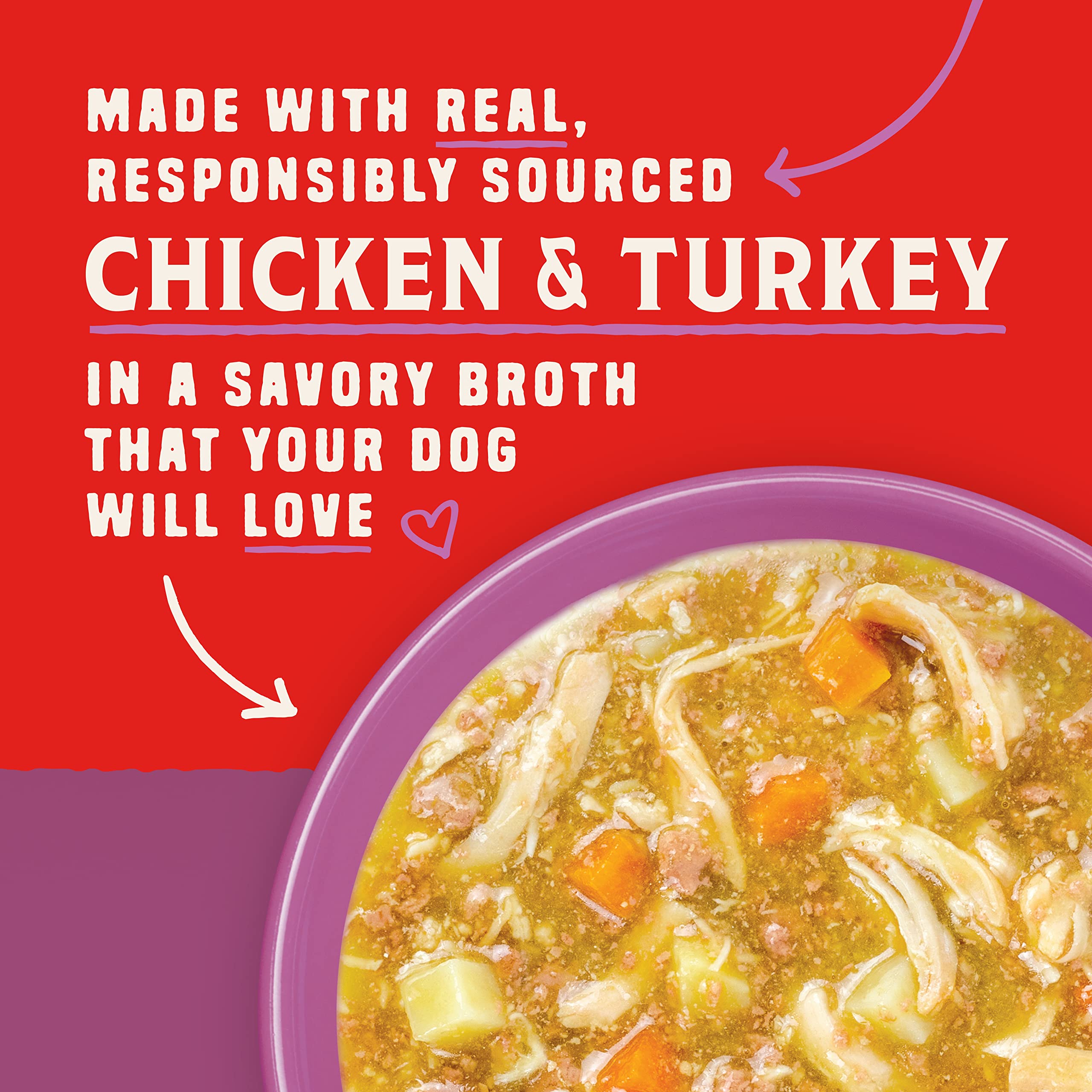 Stella & Chewys Wild Red Wet Dog Food Chicken & Turkey Stew High Protein Recipe, 10 Ounce (Pack of 6)