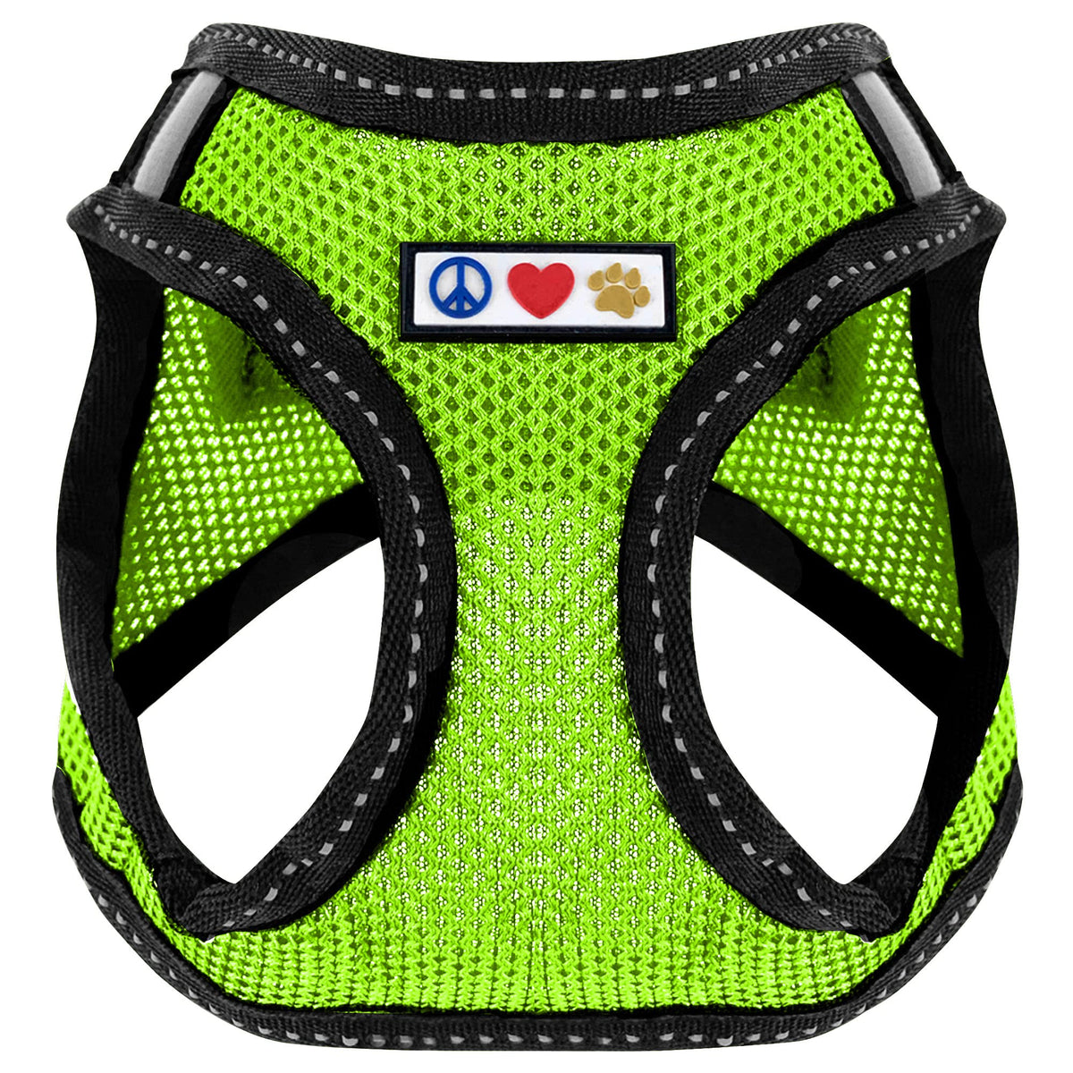 Pawtitas Dog Vest Harness Made With Breathable Air Mesh | All Weather Vest Harness For Large Dogs With Quick-Release Buckle - Green Mesh Dog Harness For Training And Walking Your Pet.