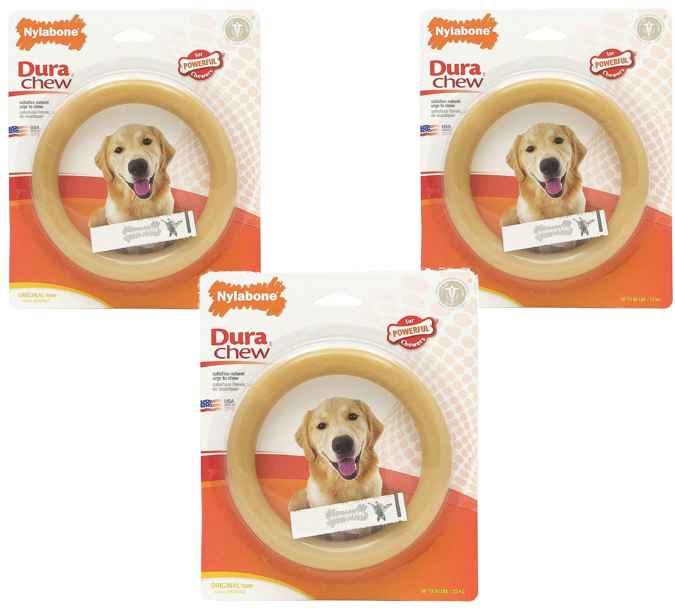 Nylabone (3 Pack) Giant Original Flavored Ring Bone Dog Chew Toy