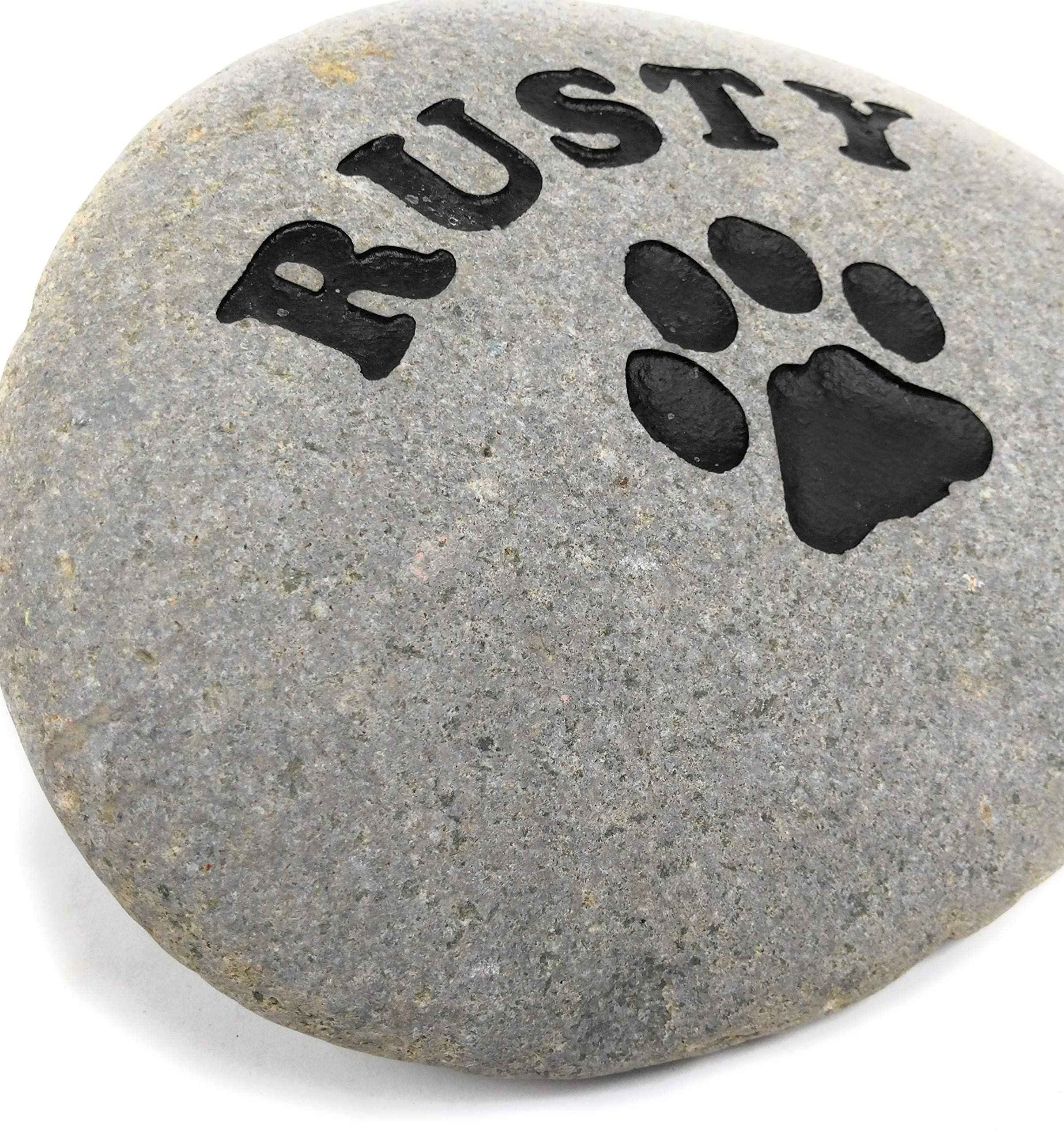 Graphicrocks Personalized River Stone Pet Memorial Stones Headstone Grave Marker For Dog Or Cat 8 Inches To 10 Inches Natural Ro