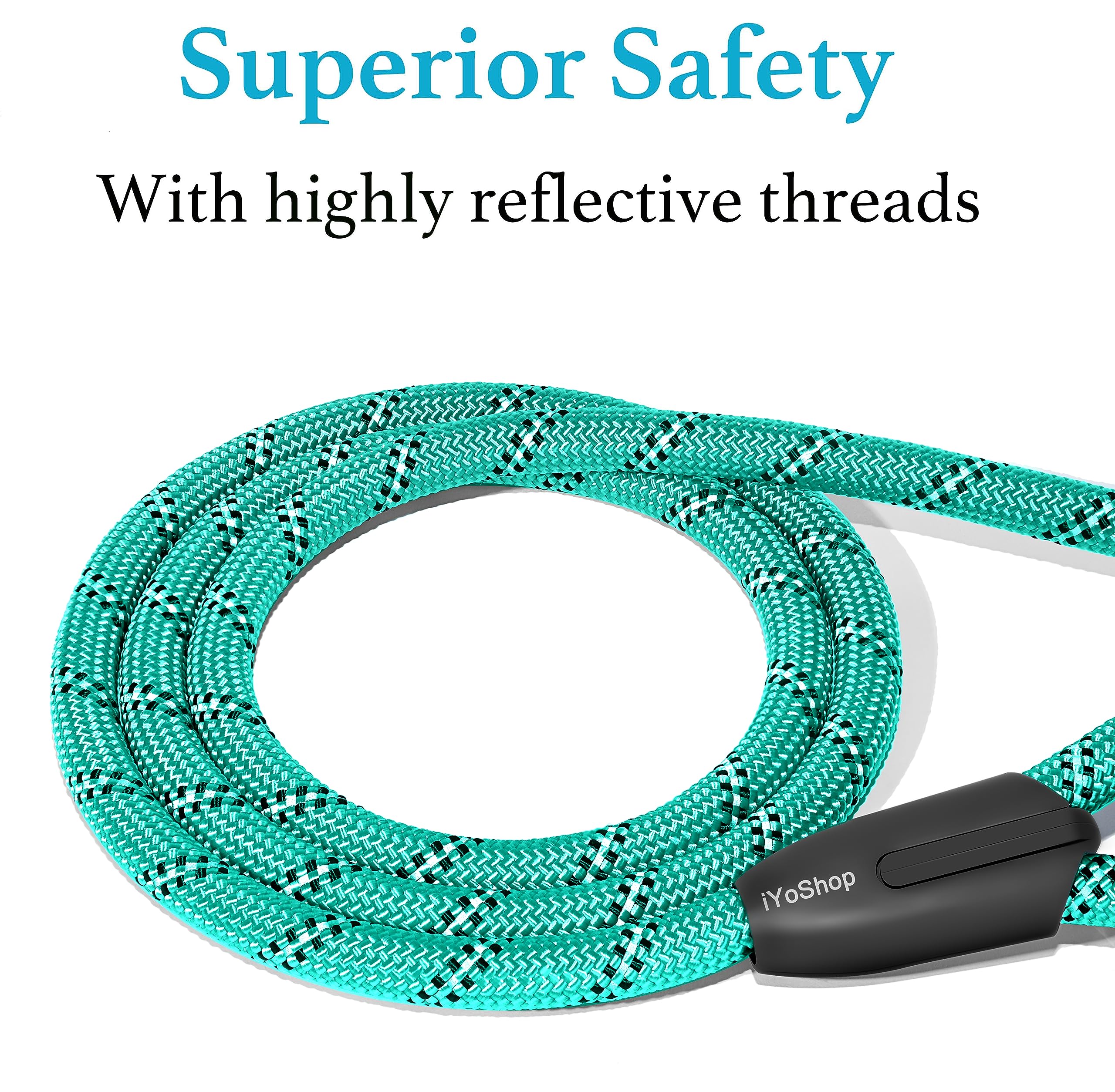 Iyoshop Durable Slip Lead Dog Leash With Padded Handle And Highly Reflective Threads, No Pull Dog Training Leash, (1/2'' X 6 Ft,