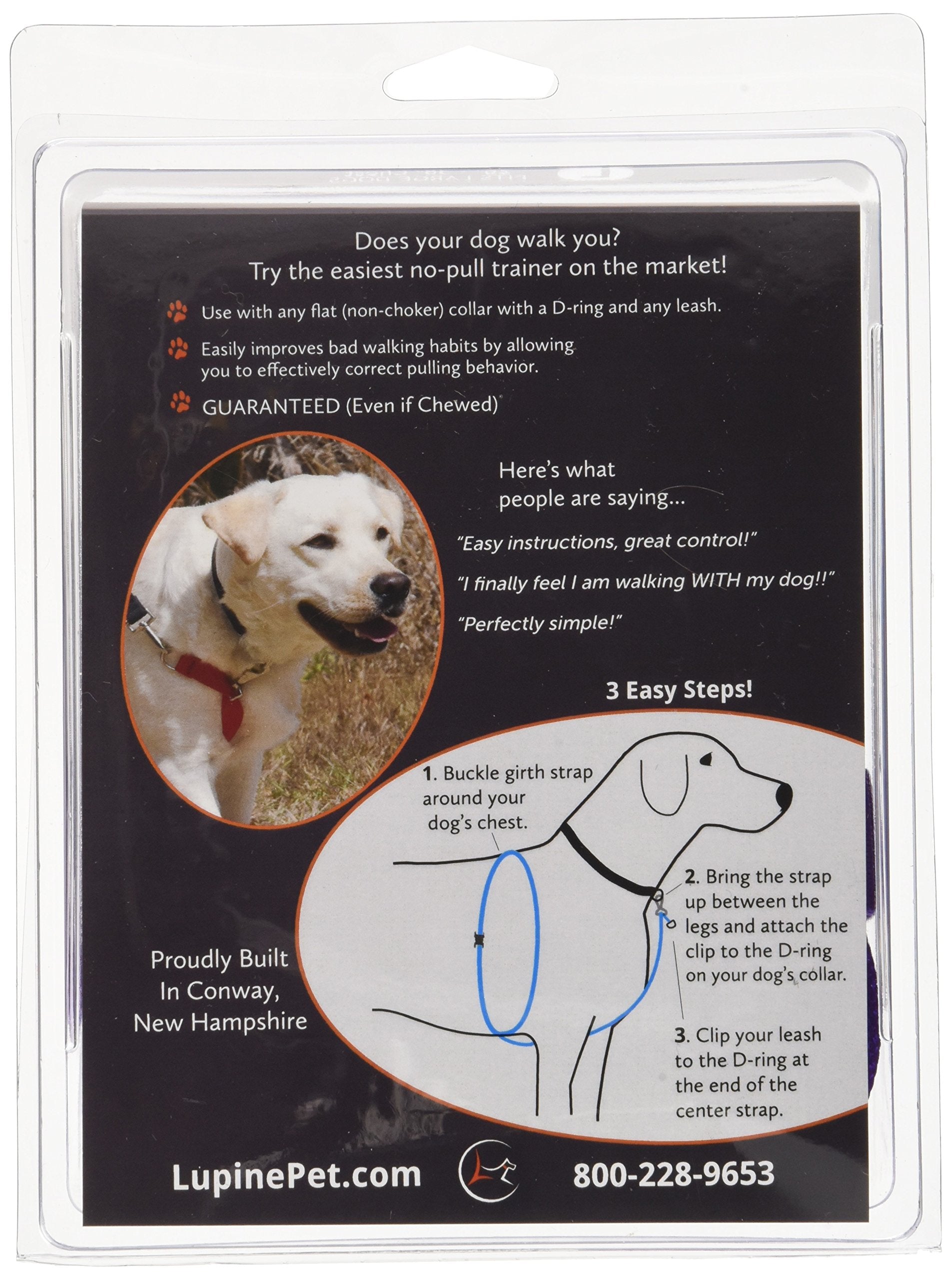 Lupinepet Basics 1'' Purple 26-38'' No Pull Harness For Medium-Larger Dogs