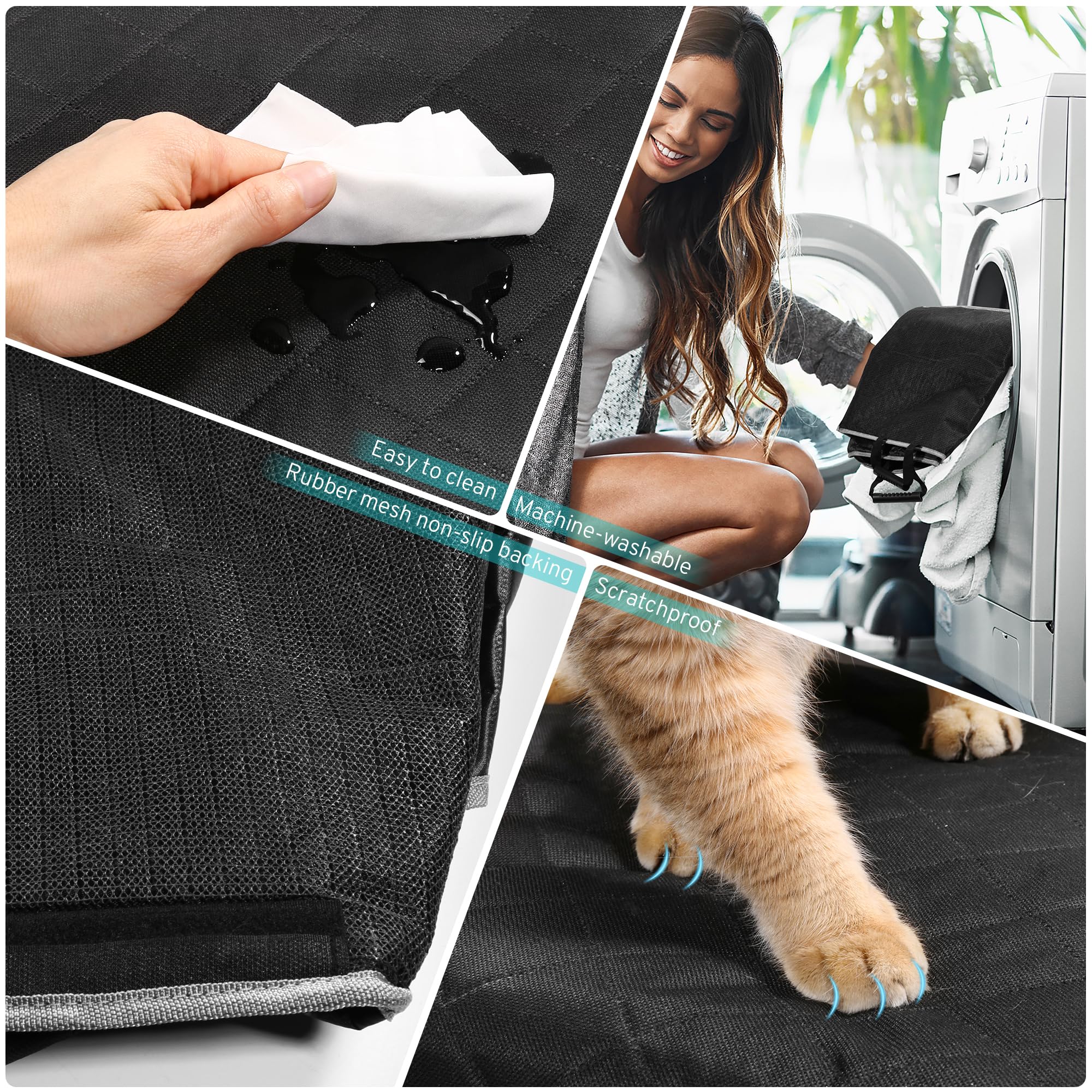 Szyuchen Dog Car Seat Cover Compatible With Ford F150 F-150 Dodge Ram 1500 Truck Back Seat, Waterproof Pet Bench Seat Covers Wit