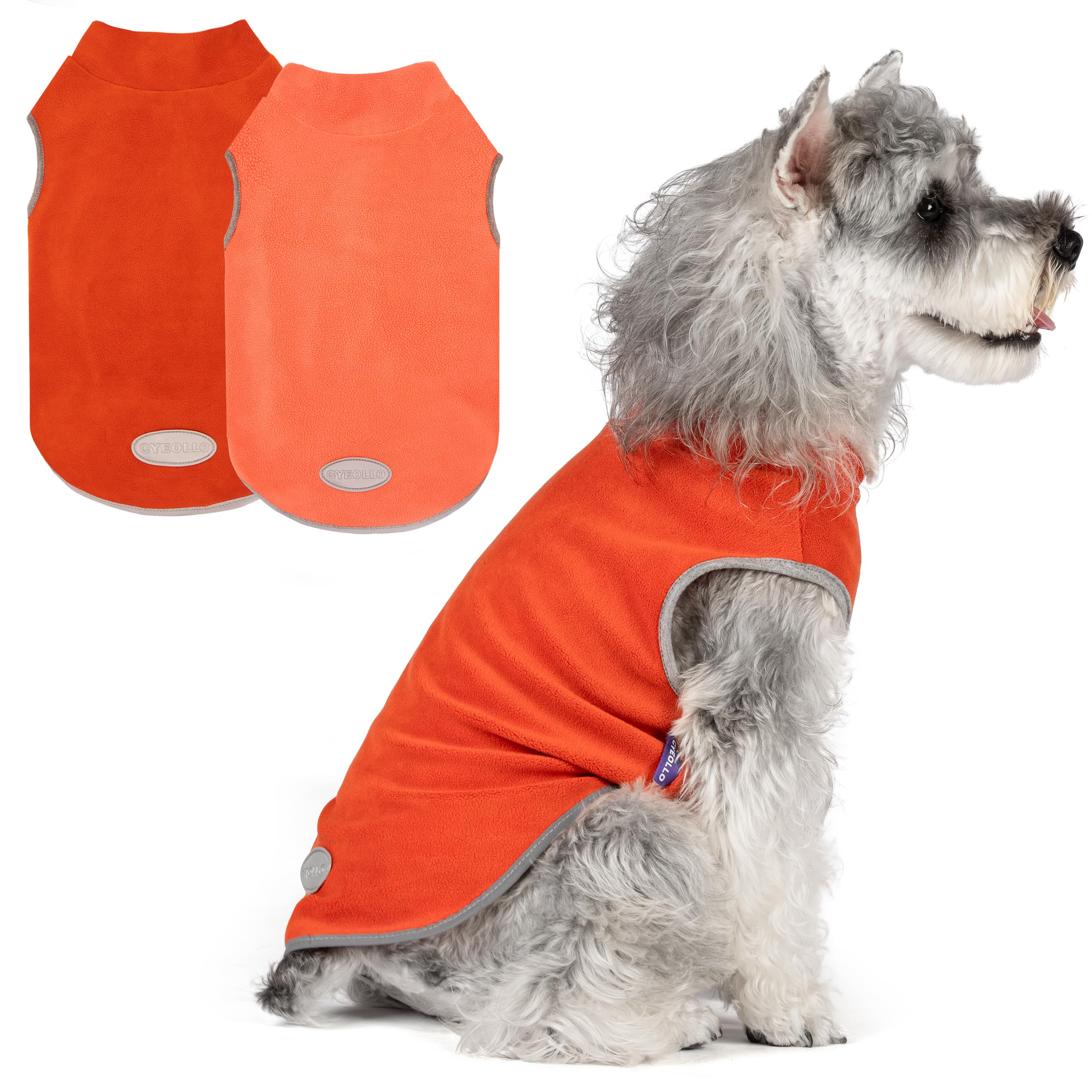 Cyeollo Fleece Dog Sweater Vest & Pullover Jacket - Reflective, Orange & Red, S - Xs To Xl