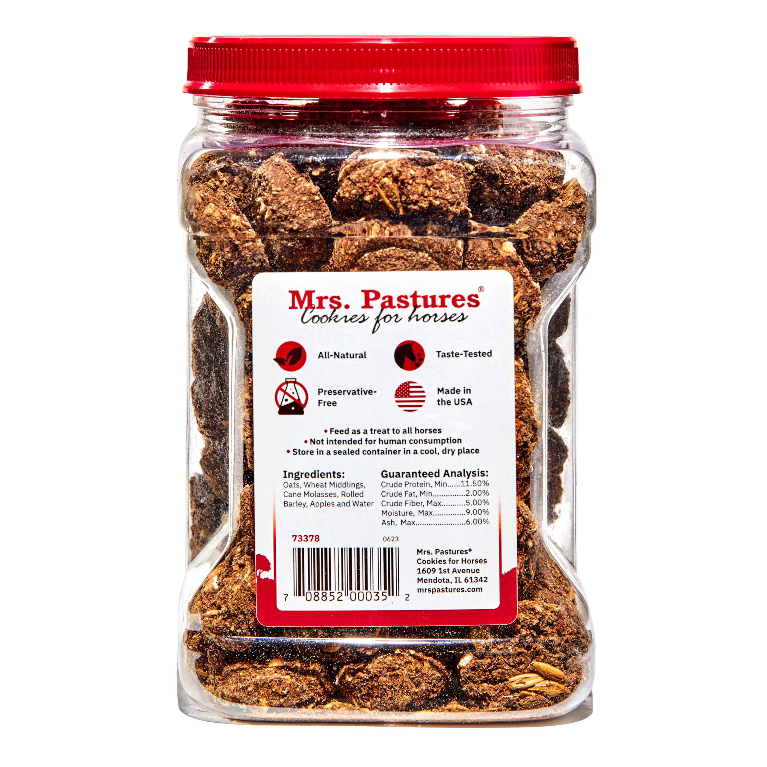 Mrs Pastures Cookies and Treats for Horses - Premium Horse Treats - Made with Apples, Oats, and Rolled Barley - Preservative Fre