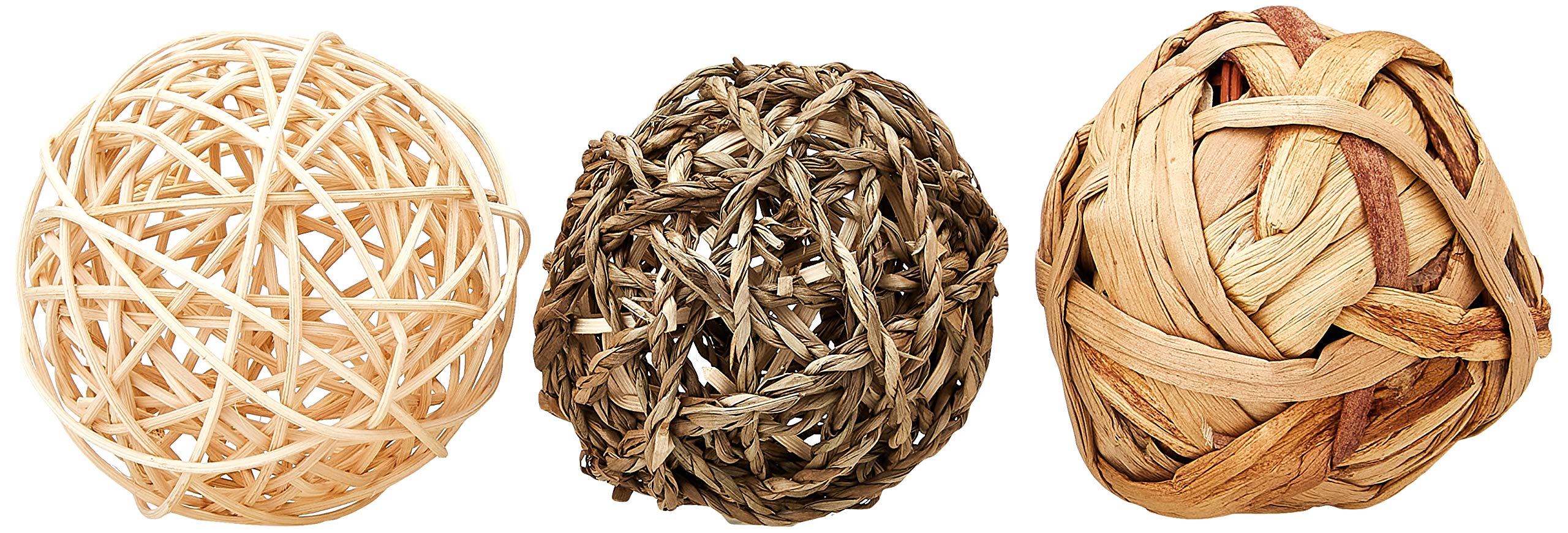 Rosewood Boredom Breaker Small Animal Naturals Toy Trio Of Fun Balls, Natural, 3 Count (Pack Of 2), Medium