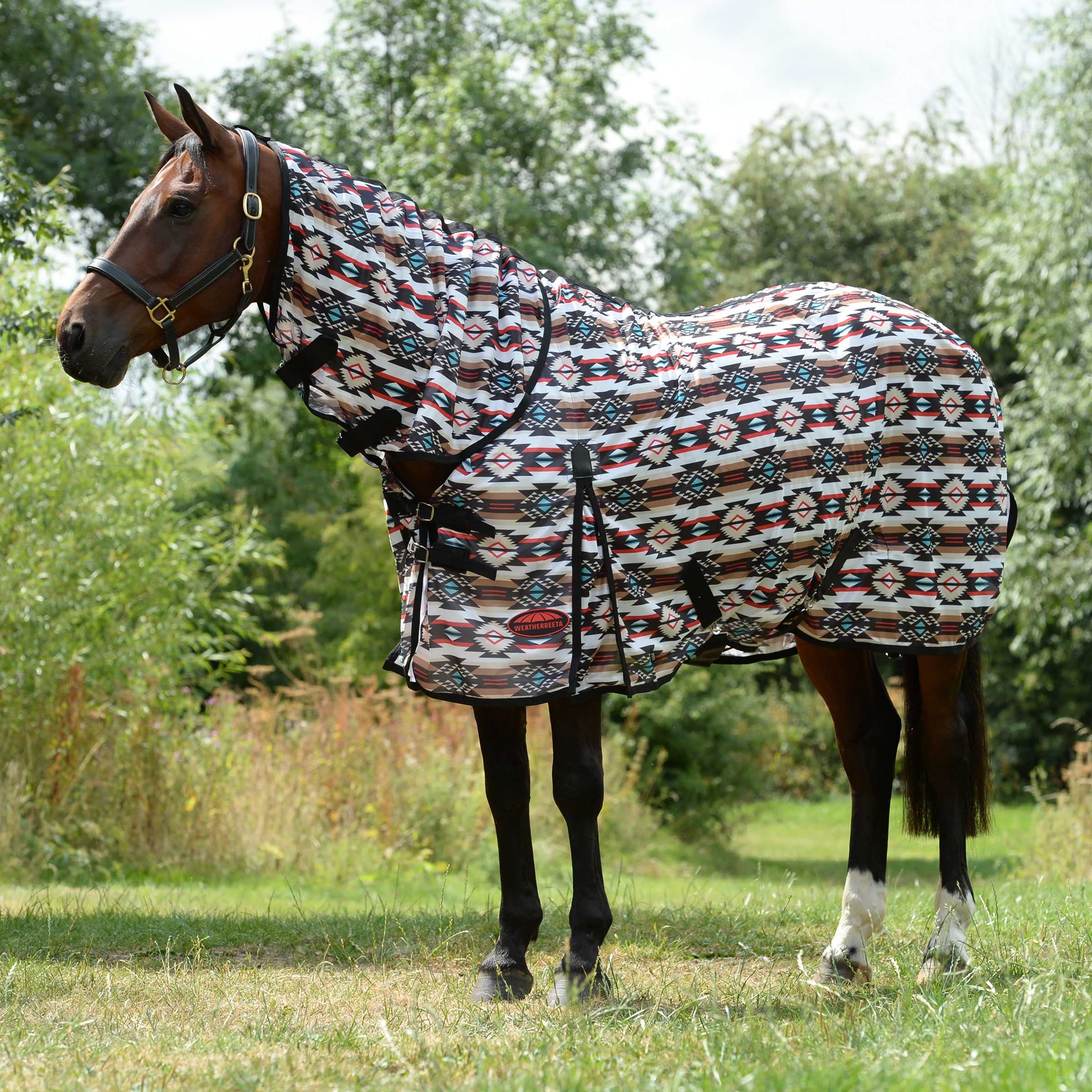Weatherbeeta Comfitec Essential Mesh Ii Combo Neck, Diamond Navajo Print/Black, 54'