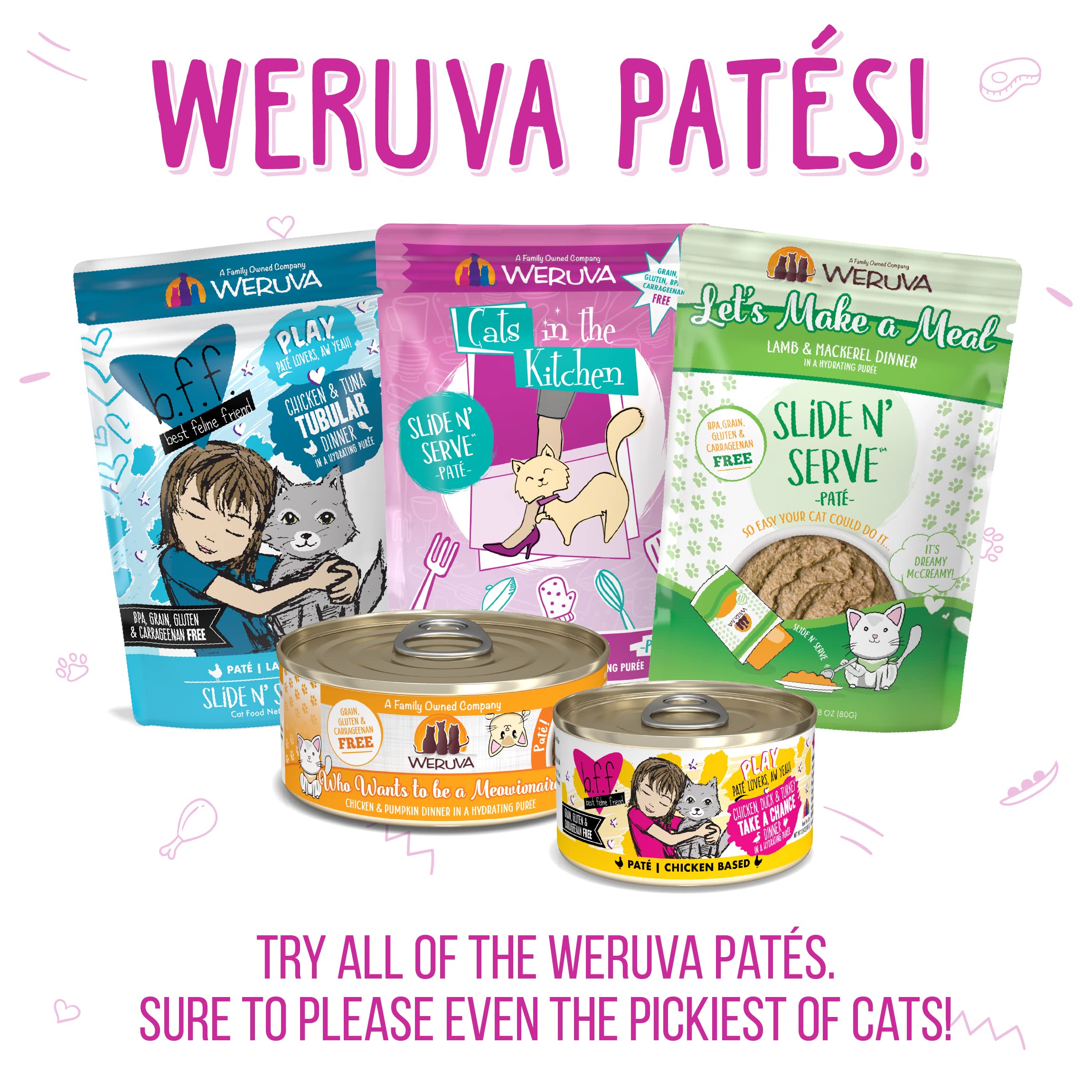Weruva Wet Cat Food, Tic Tac Whoa with Tuna and Salmon Pate, 5.5oz Can, Pack of 8