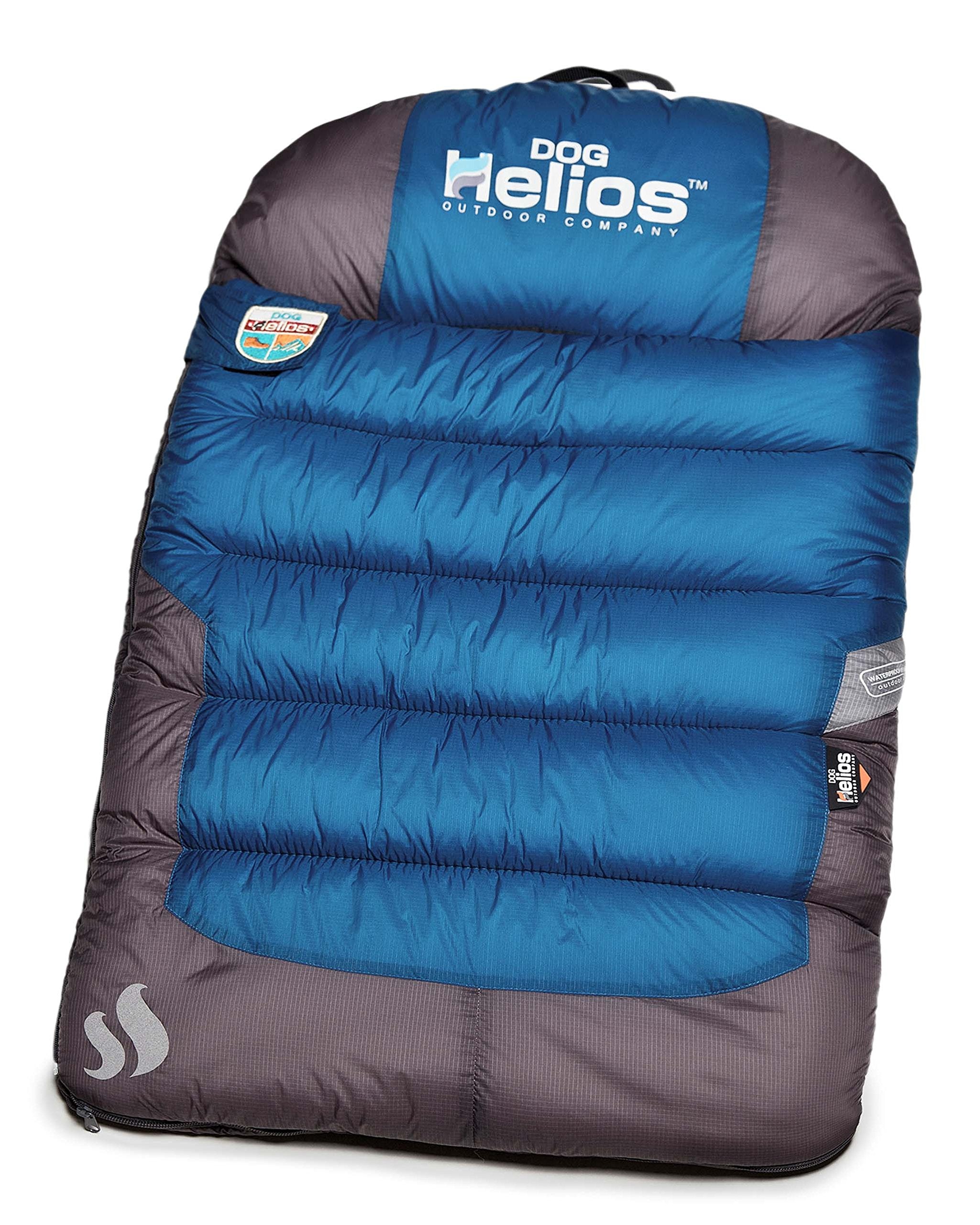 Doghelios 'Trail-Barker' Multi-Surface Water-Resistant Travel Camper Sleeper Pet Dog Bed Mat W/ Blackshark Technology, One Size, Blue, Dark Grey