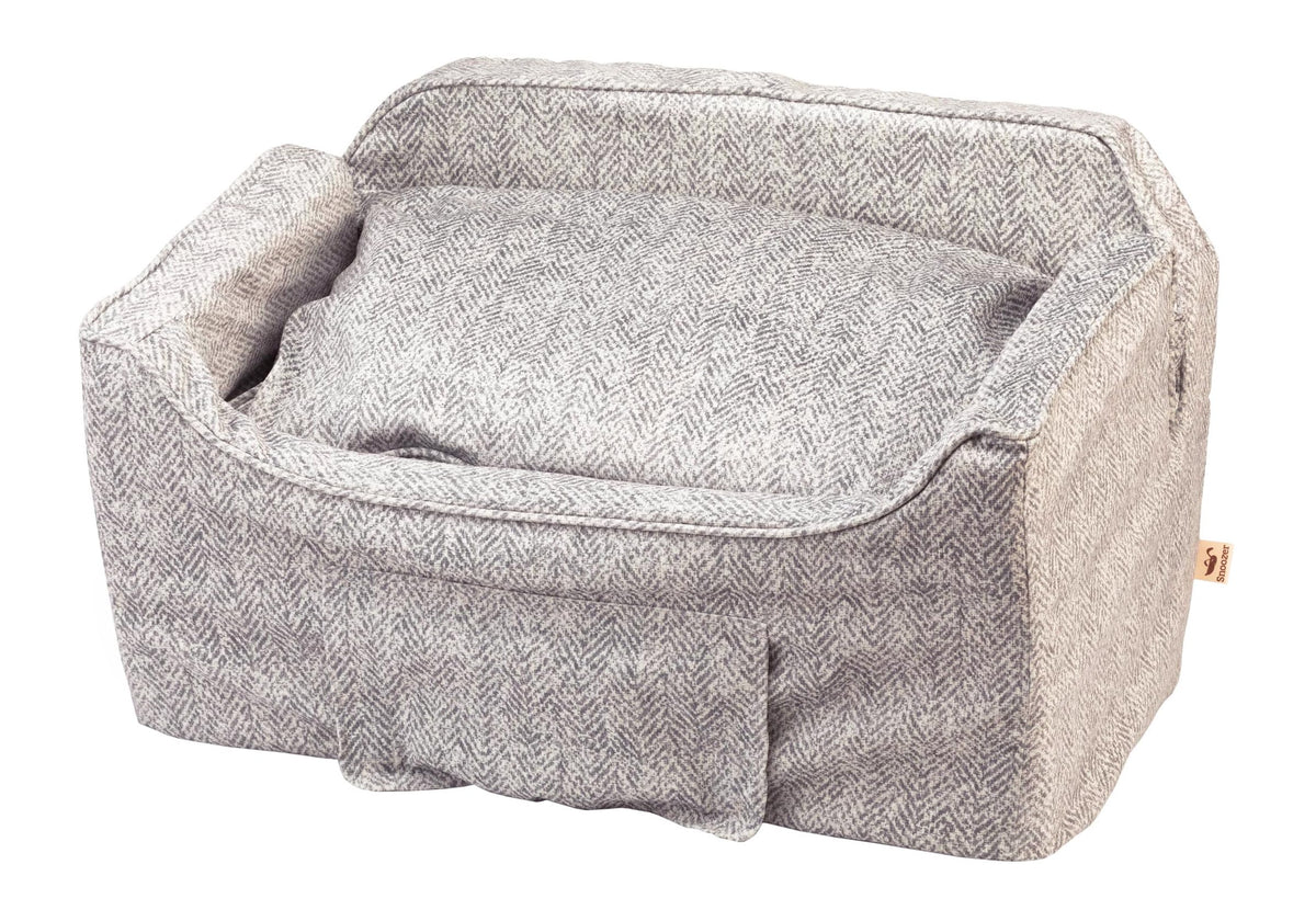 Snoozer Dog Car Seat With Storage Tray: Lookout Ii Dog Booster Car Seat Medium Sized Dog, Size: Large, Fabric: Palmer Dove, Pet Car Seat To Help Car Sickness For Dogs, Removable Washable Cover