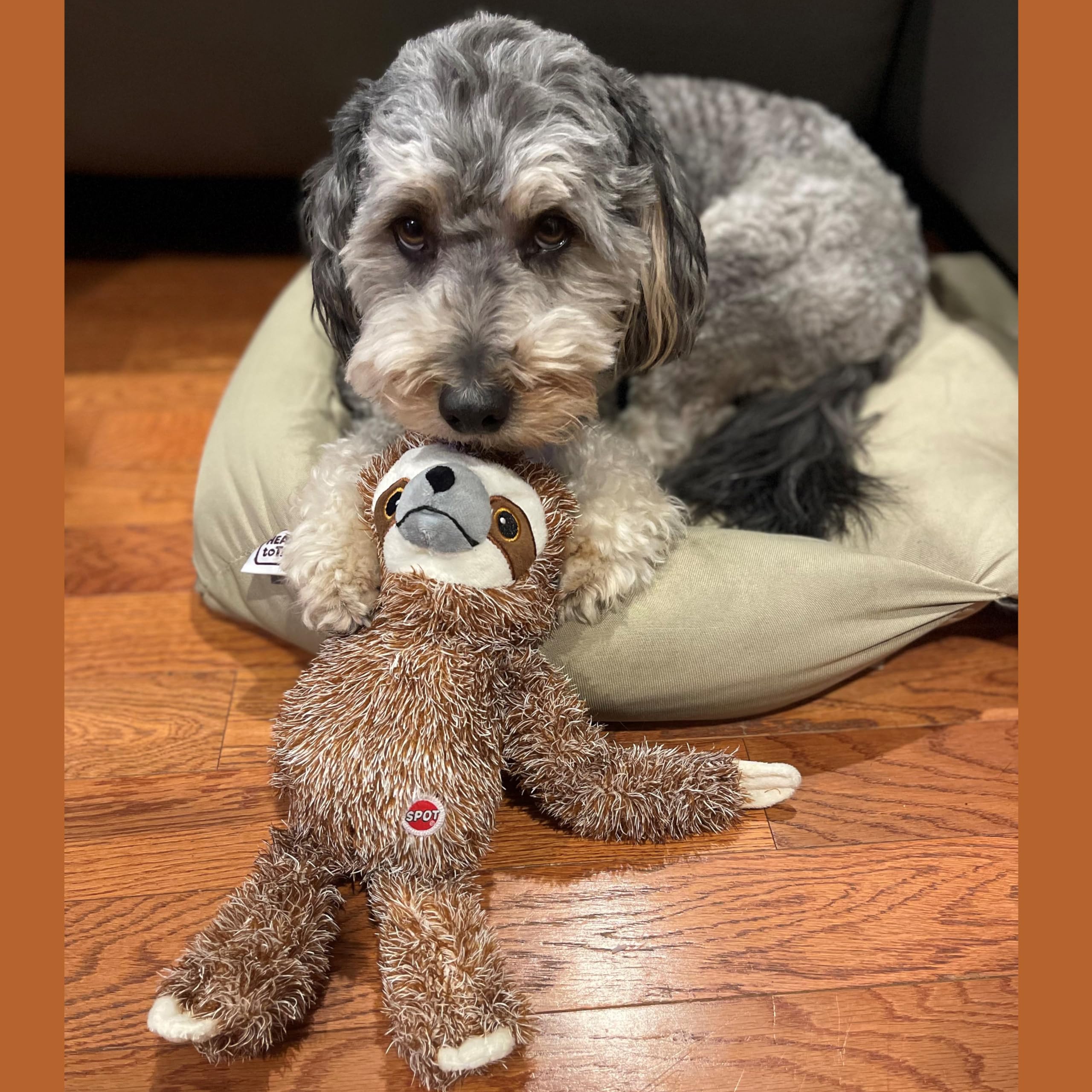 Spot Fun Sloth Dog Toy - Soft, Stuffed, Squeaky, Plush Fabric Toy For Medium And Large Dogs And Puppies, Enrichment For Light Chewers And Cuddlers, 13In