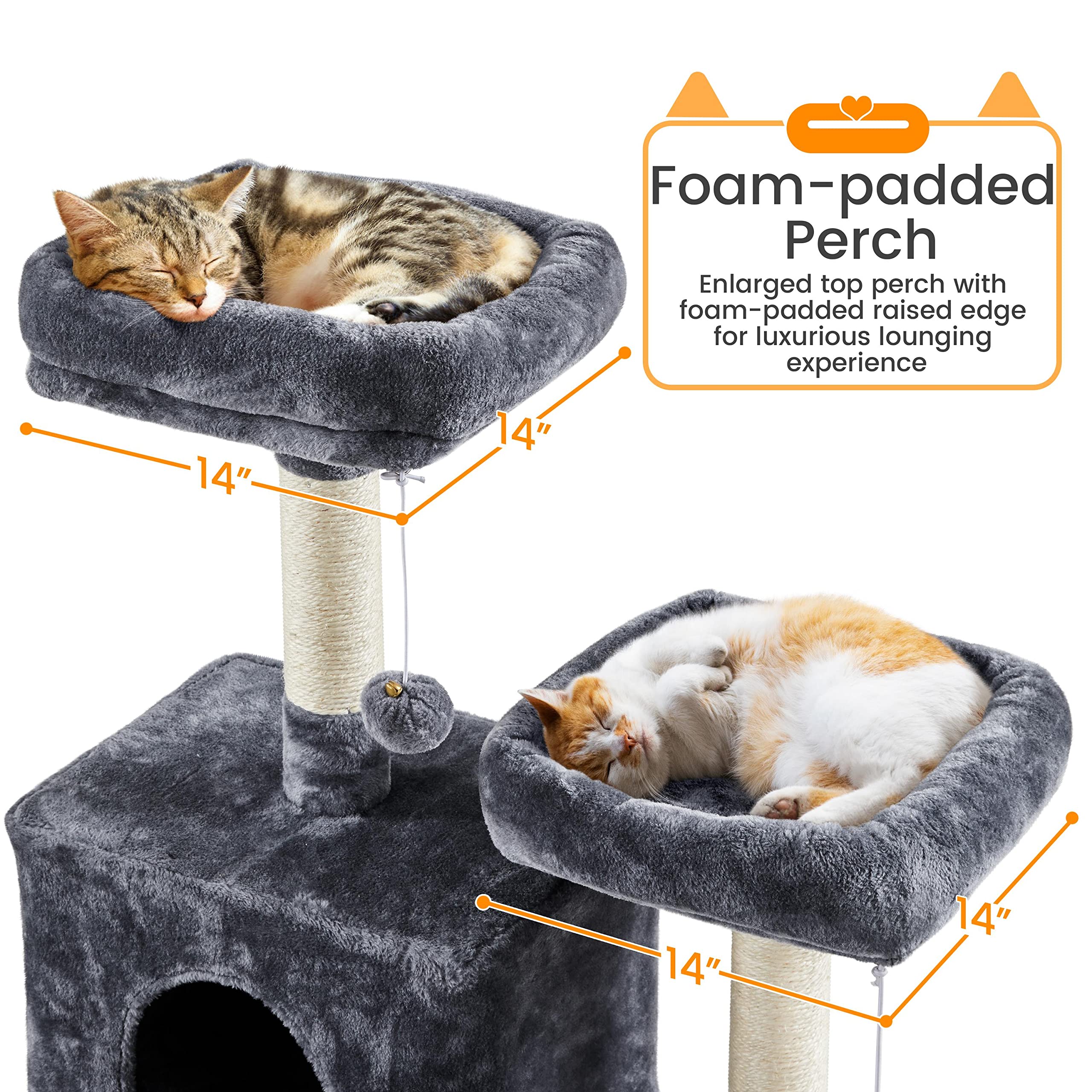 Yaheetech Cat Tree, 71.5In Cat Tower For Indoor Cats, Cat Tree With 2 Cozy Condos, 2 Padded Perches, Scratching Posts & Ramp, Ha