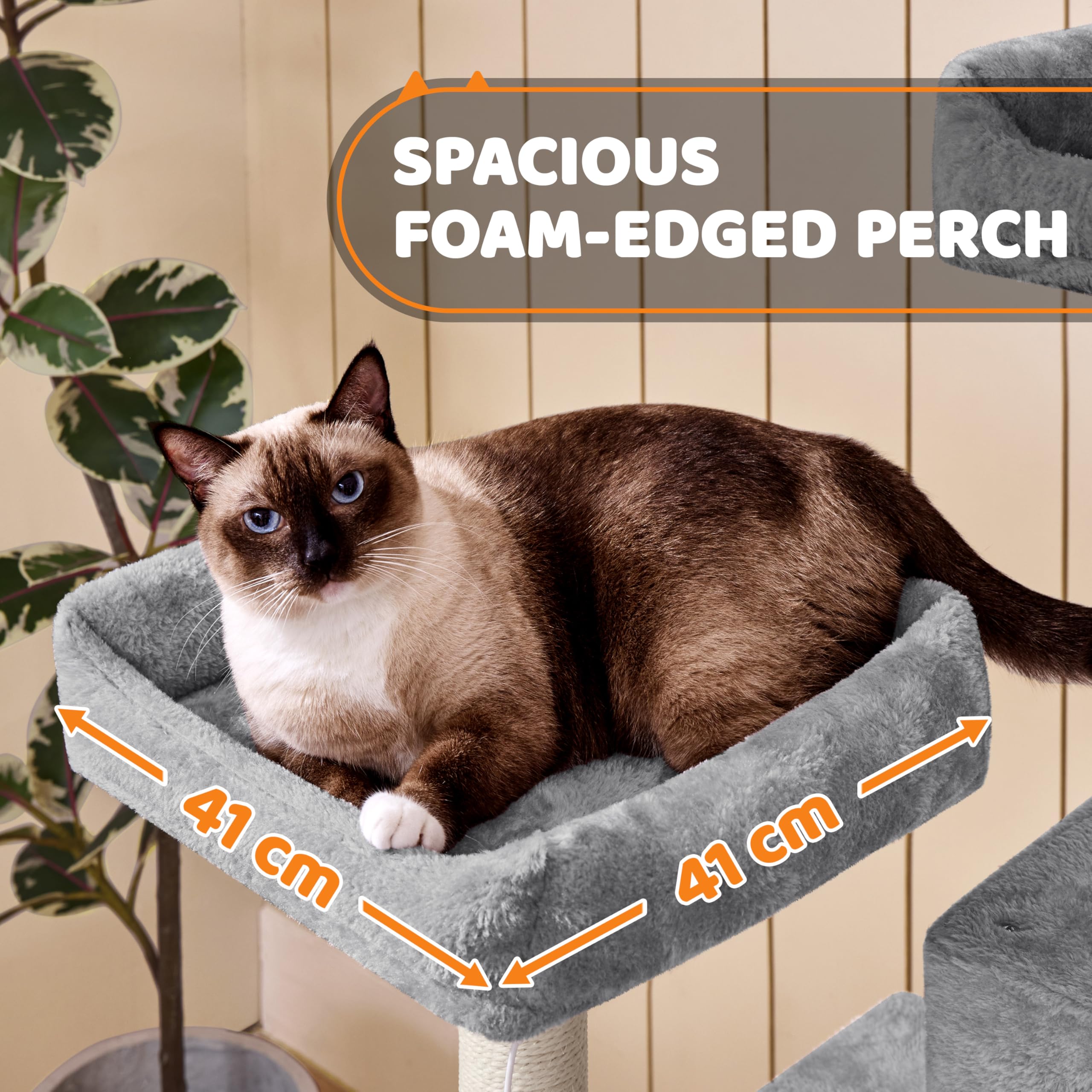 Topeakmart 59 Inches Cat Tree Cat Tower Stand House Condo With Big Hammock Scratching Post Kitty Pet Play House