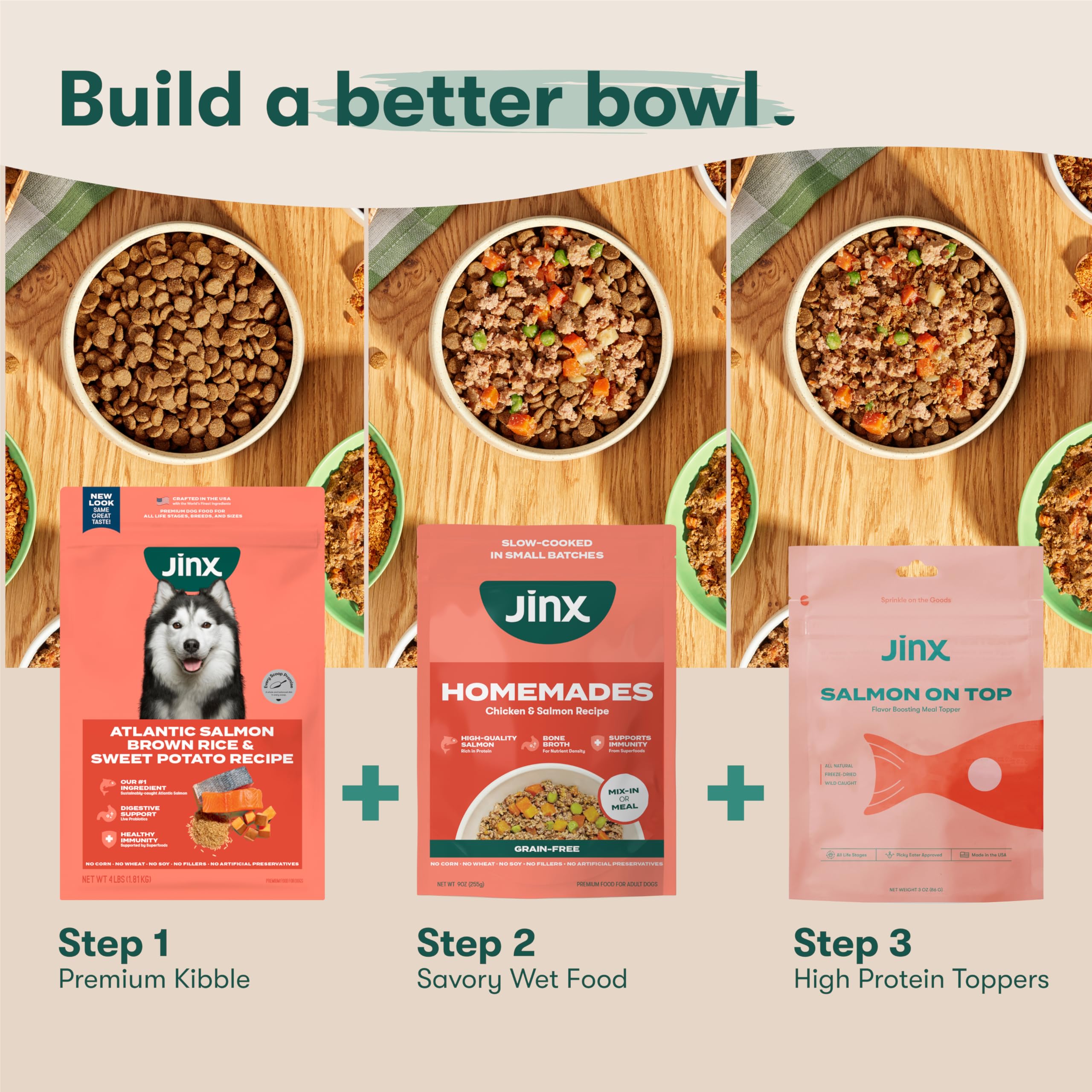Jinx Premium Grain-Free Dry Dog Food, for All Lifestages - Real Salmon, Sweet Potato & Carrot Kibble with Superfoods for Immune