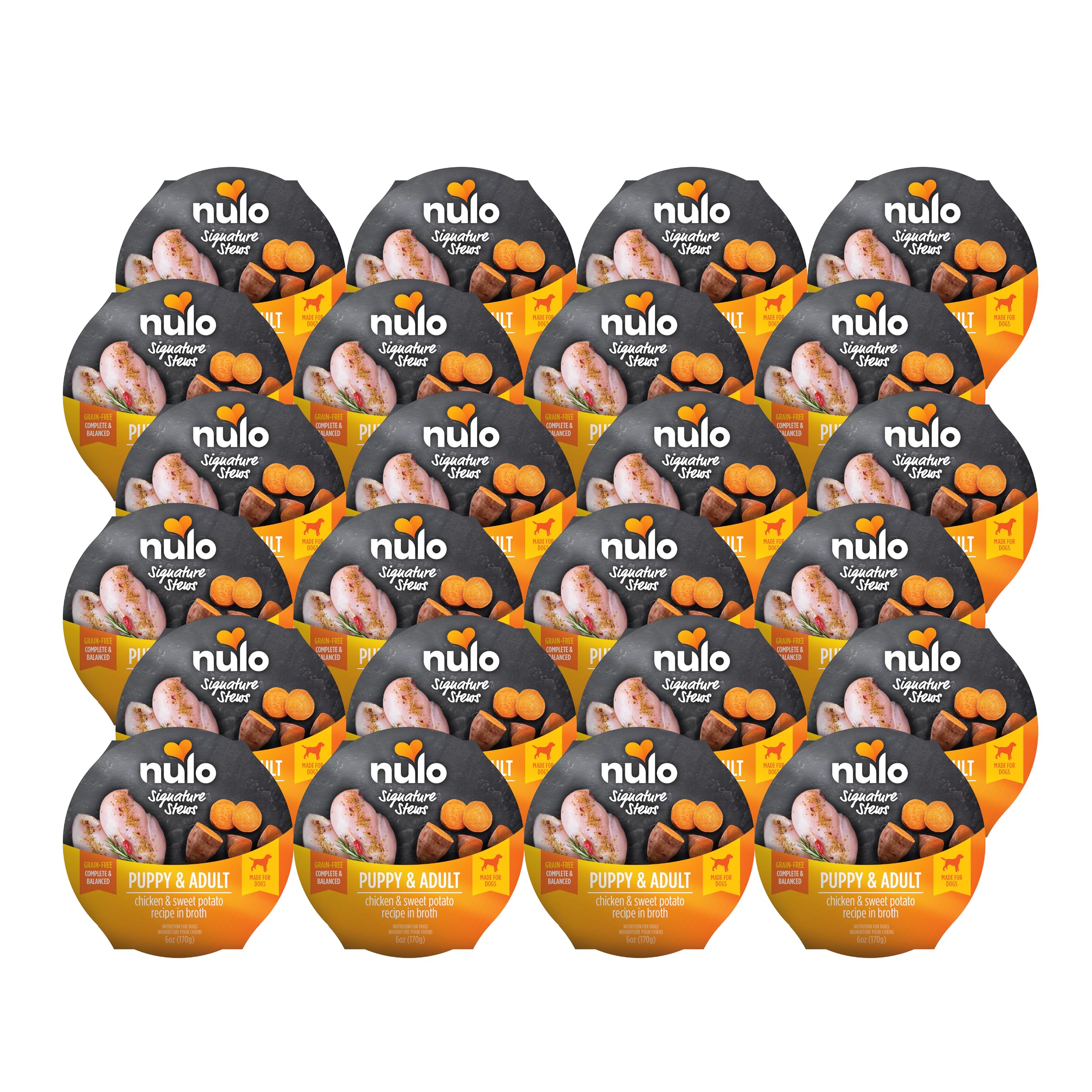 Nulo Signature Stew Chicken & Sweet Potato in Broth Wet Dog Food, 6 Ounce, Pack of 16