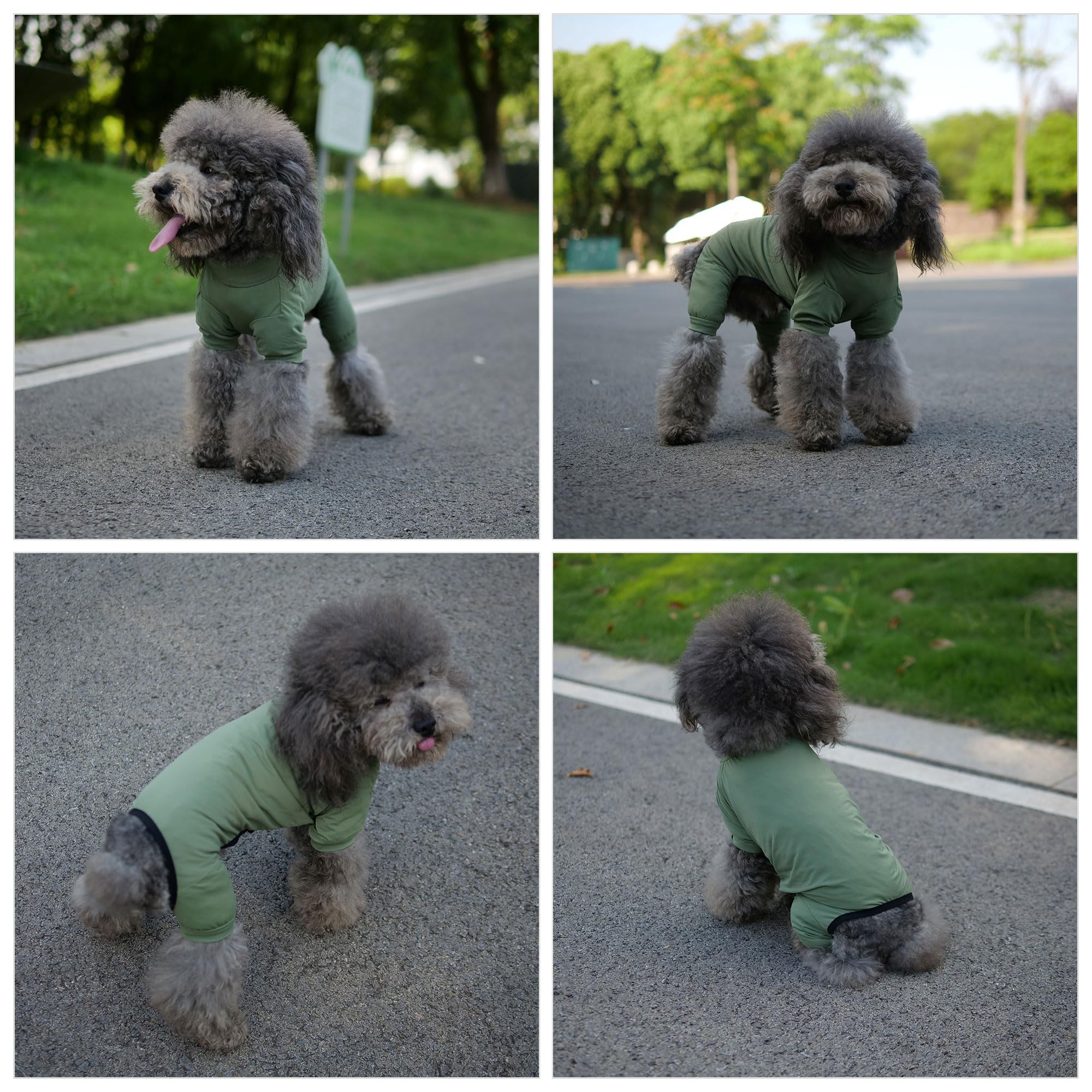 Lovelonglong Dog Jumpsuit With Uv Protection And Quick-Dry Fabric For Spring Summer Pet Pajamas Army Green S
