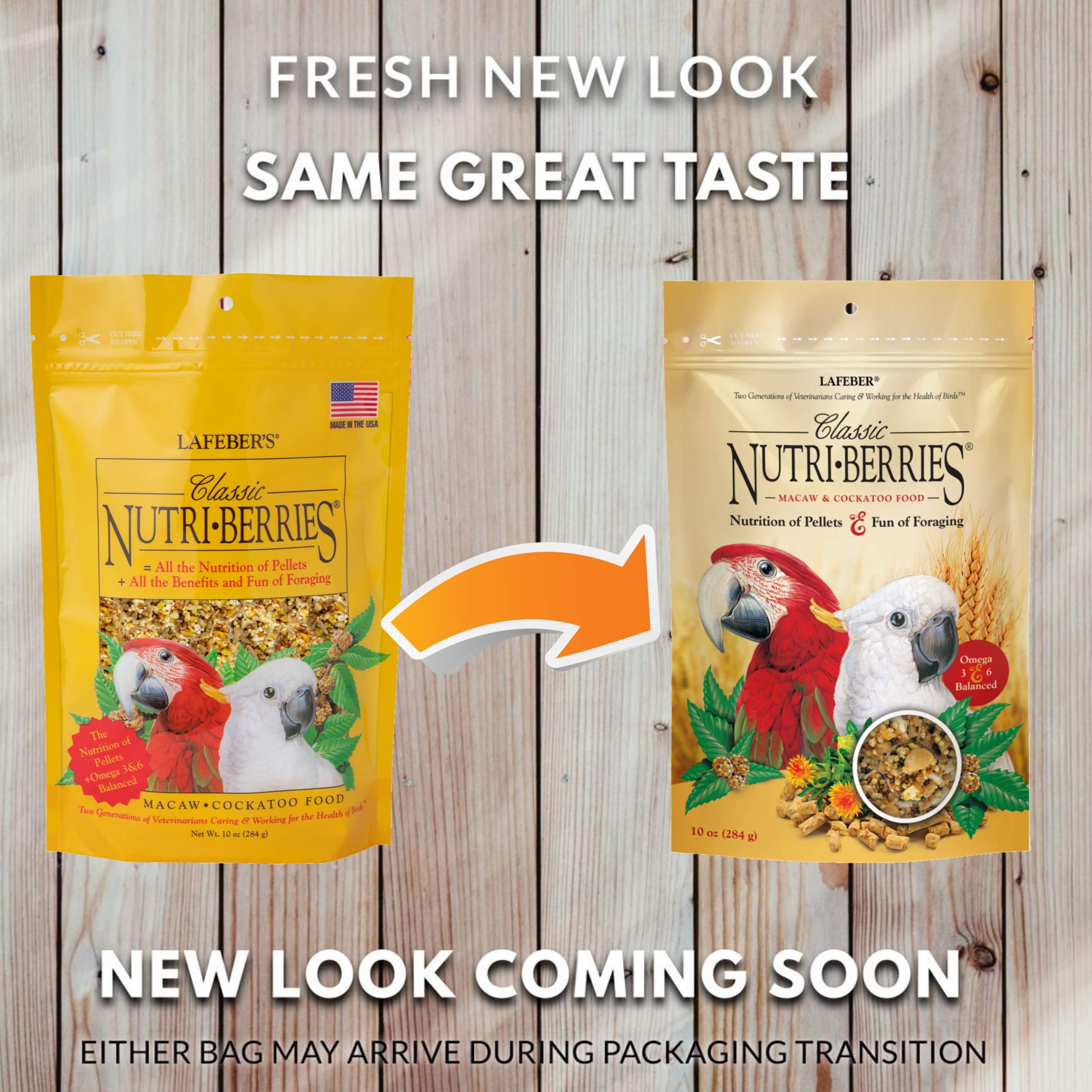 LAFEBERS Classic Nutri-Berries Pet Bird Food, Made with Non-GMO and Human-Grade Ingredients, for Macaws and Cockatoos, 10 oz