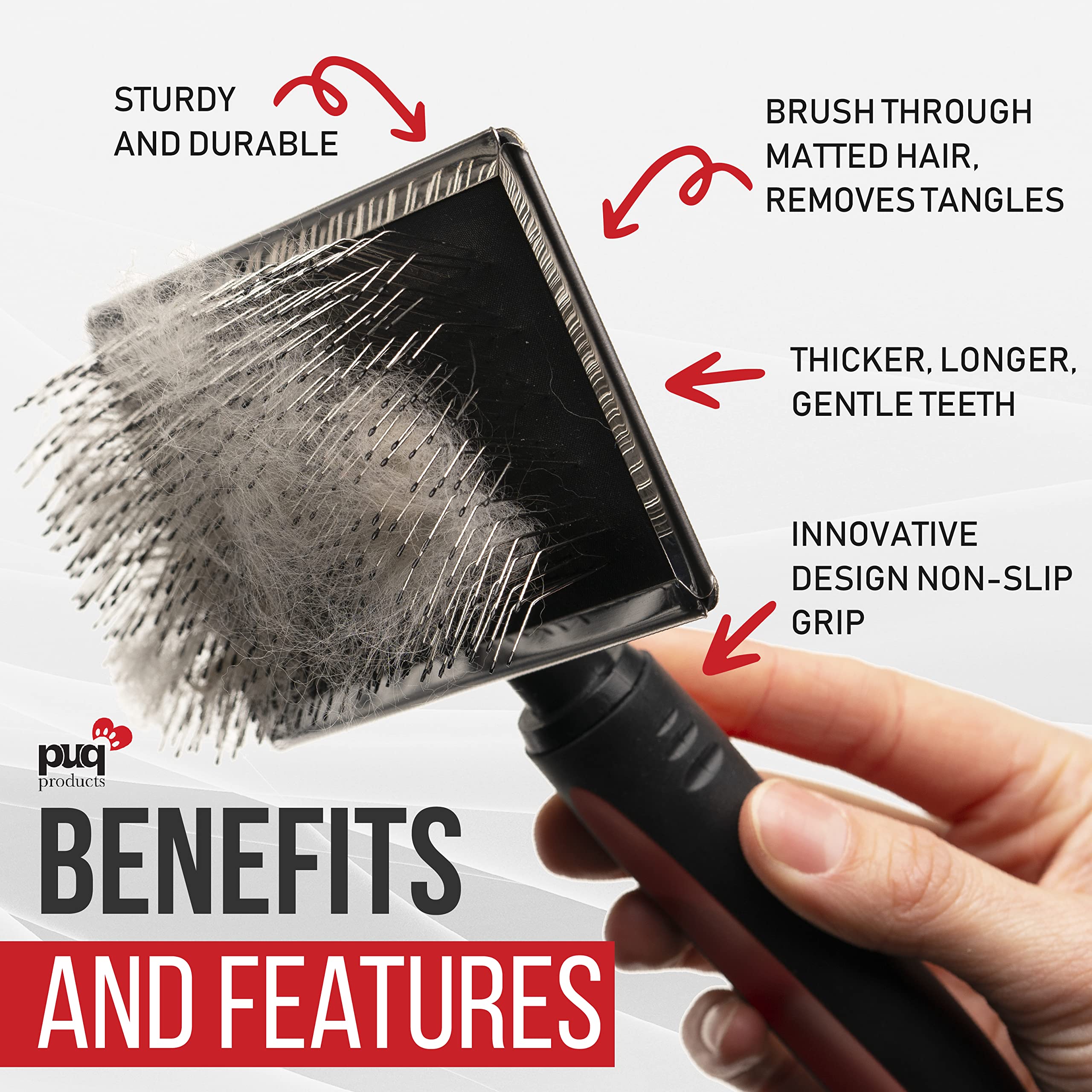 Dog Slicker Brush With Coated Tips - Bixy Pixy Large Protective Pins Massages Pet Skin - Professional Dog Brush For Goldendoodle