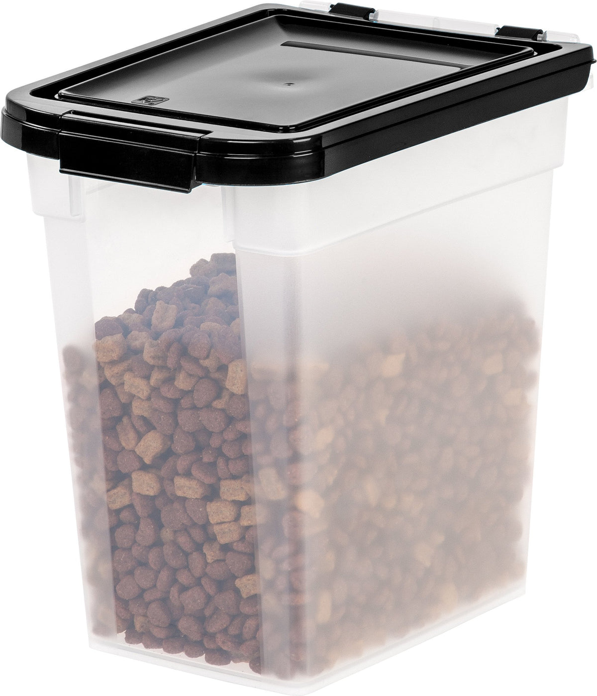 Iris Usa Weatherpro Airtight Pet Food Storage Container, Up To 10 Lbs, For Dog Cat Bird And Other Pet Food Storage Bin, Keep Fresh, Translucent Body, Bpa Free, Clear/Black