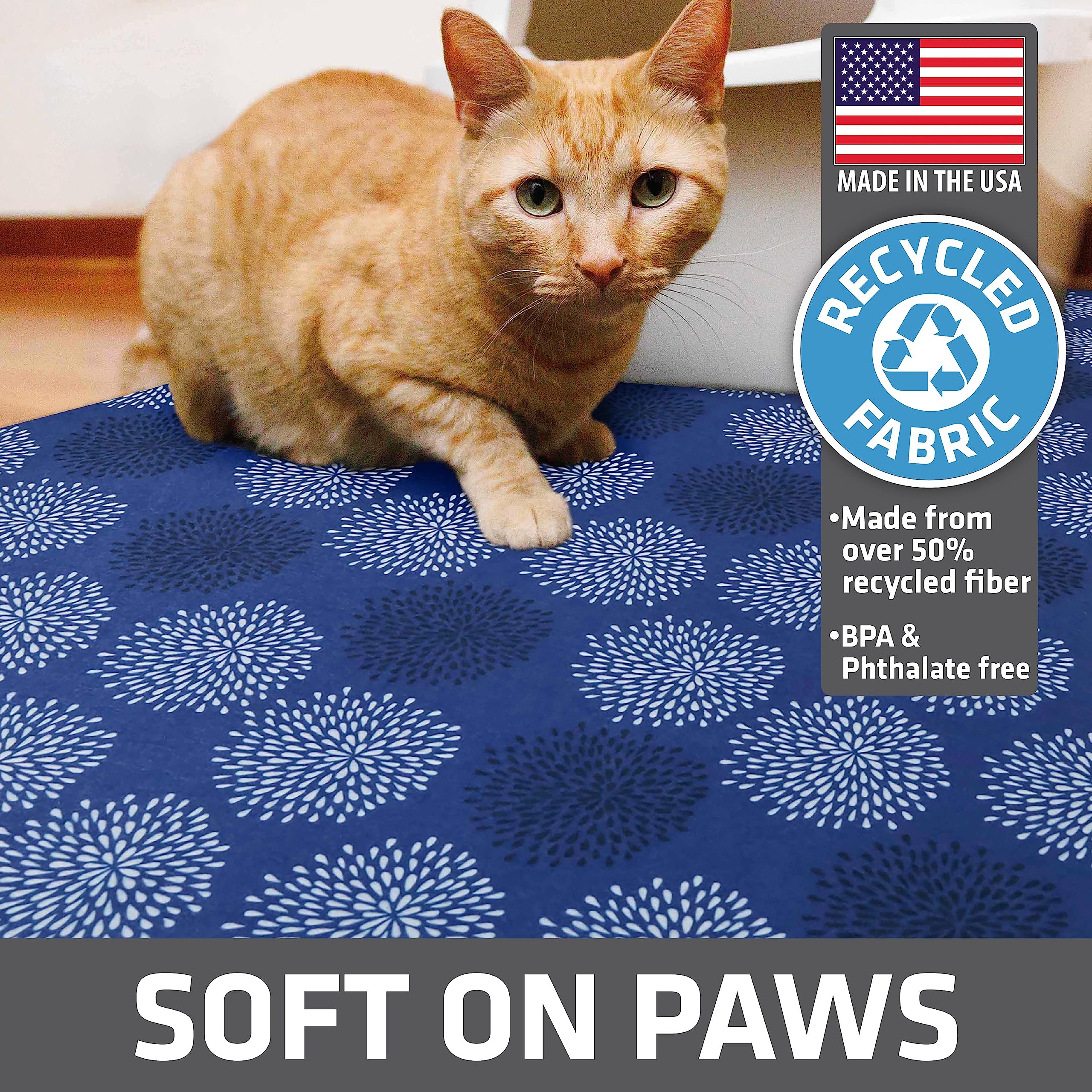 Drymate Original Cat Litter Mat, Contains Mess From Box For Cleaner Floors, Urine-Proof, Soft On Kitty Paws -Absorbent/Waterproof- Machine Washable, Durable (Usa Made) (20”X28”)(Good Medicine Blue)