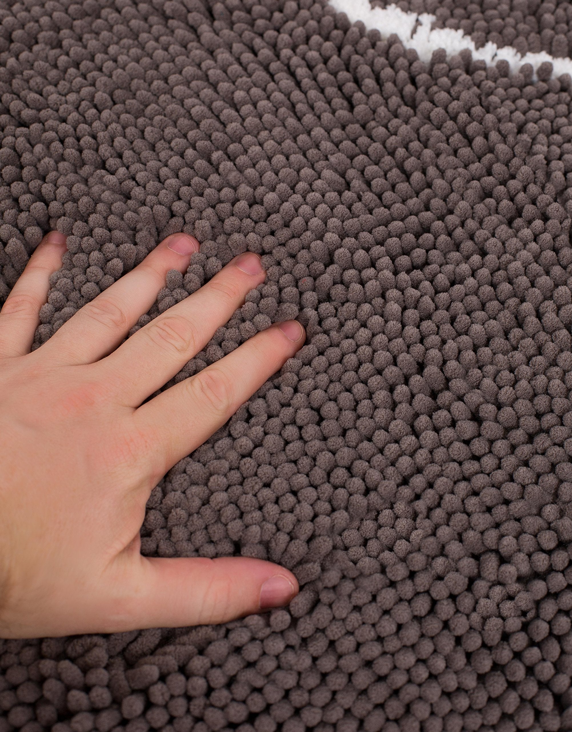 Internet'S Best Chenille Dog Doormat - 60 X 30 - Absorbent Surface - Non-Skid Bottom - Protects Floors - Grey
