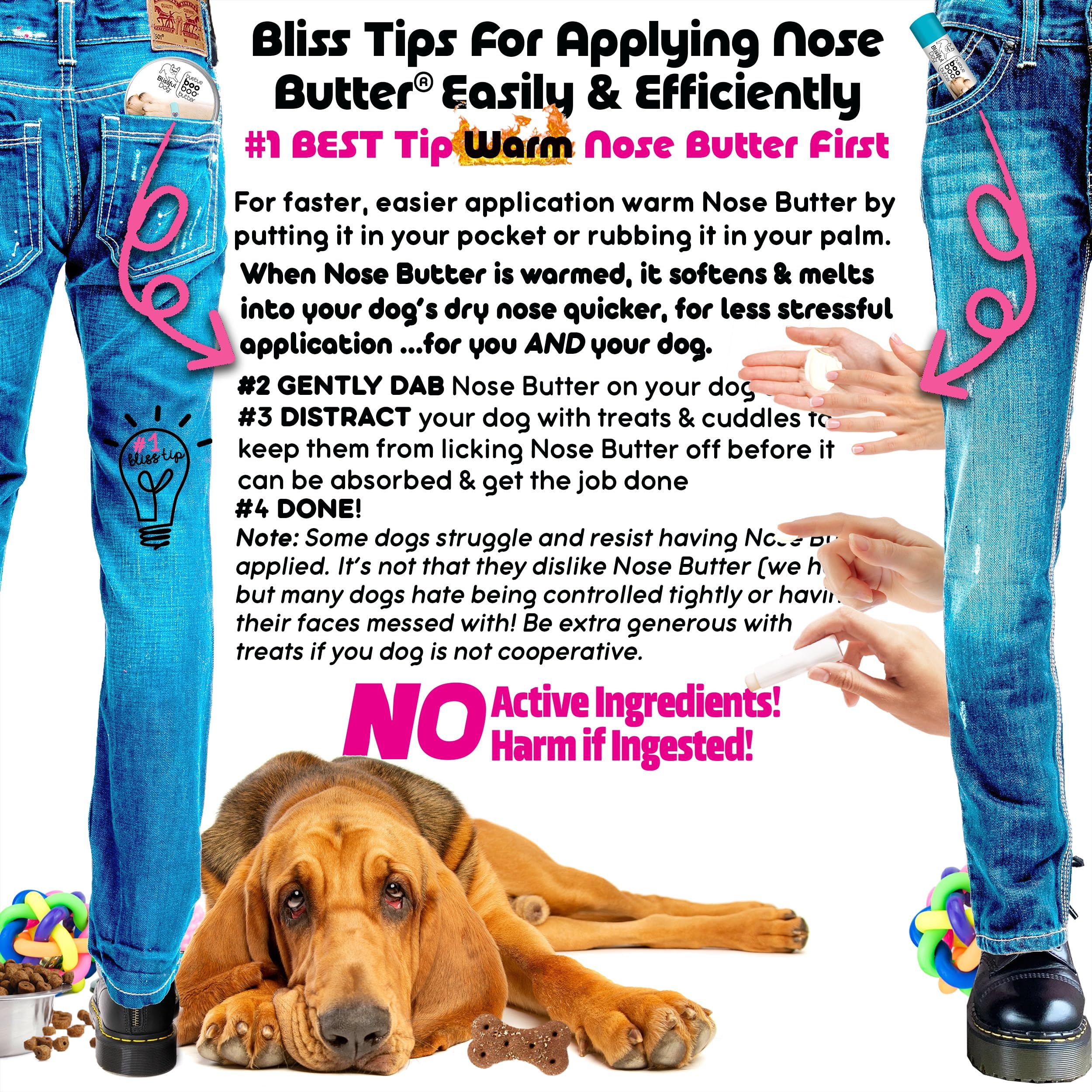 The Blissful Dog Bloodhound Nose Butter, Versatile Dog Nose Balm for Dry Nose, Handcrafted Nose Moisturizer, Easy-to-Apply Dog E