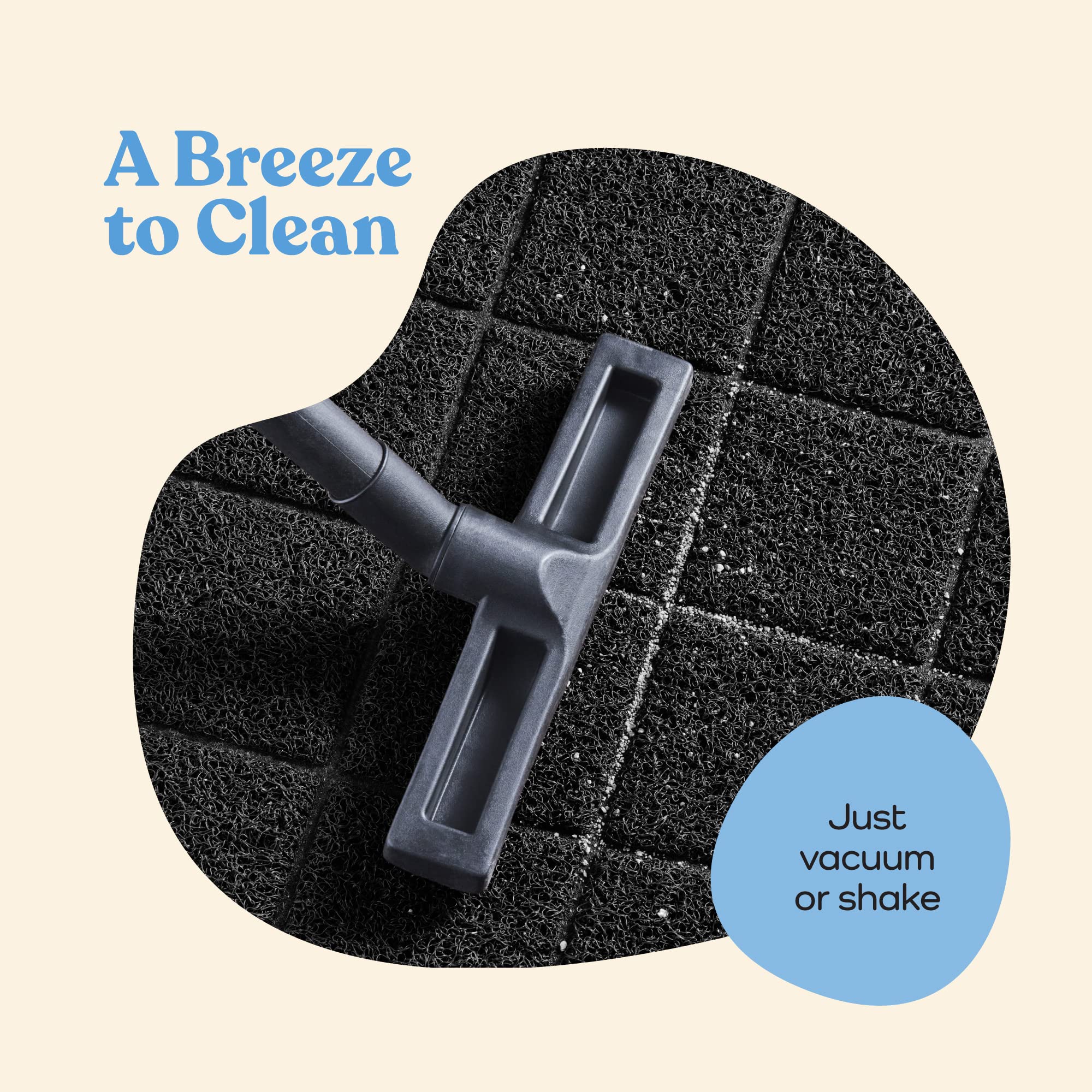 Durable Thick Cat Litter Mat - Modern Cat Mat With Non-Slip Bottom Stays In Place - Super Soft On Kitty Paws - Easy To Clean Litter Box Mat - Waterproof Cat Litter Trapping Mat Protect Floors.