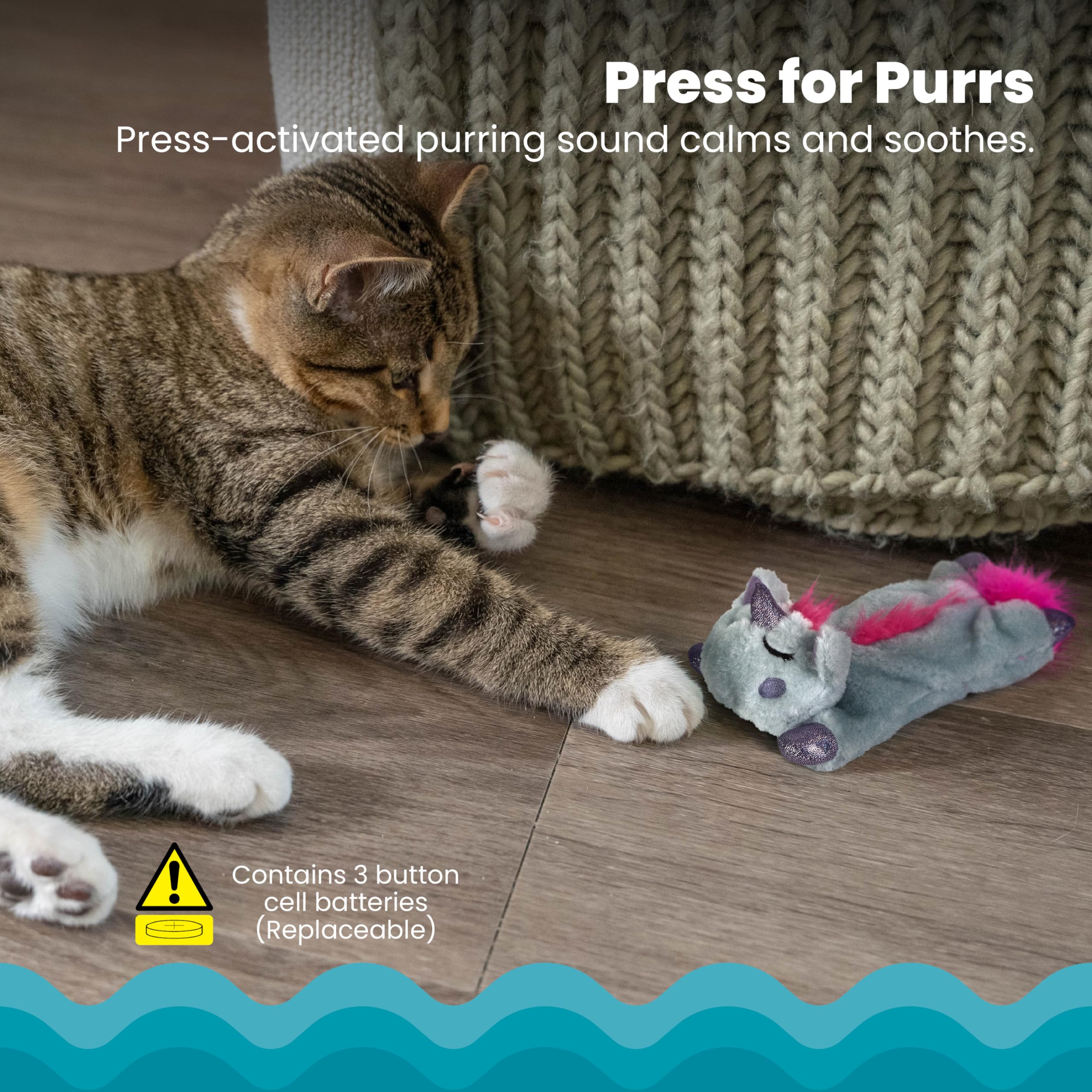 Catstages Purr Pillow Snoozin Sloth Soothing Plush Cat Toy