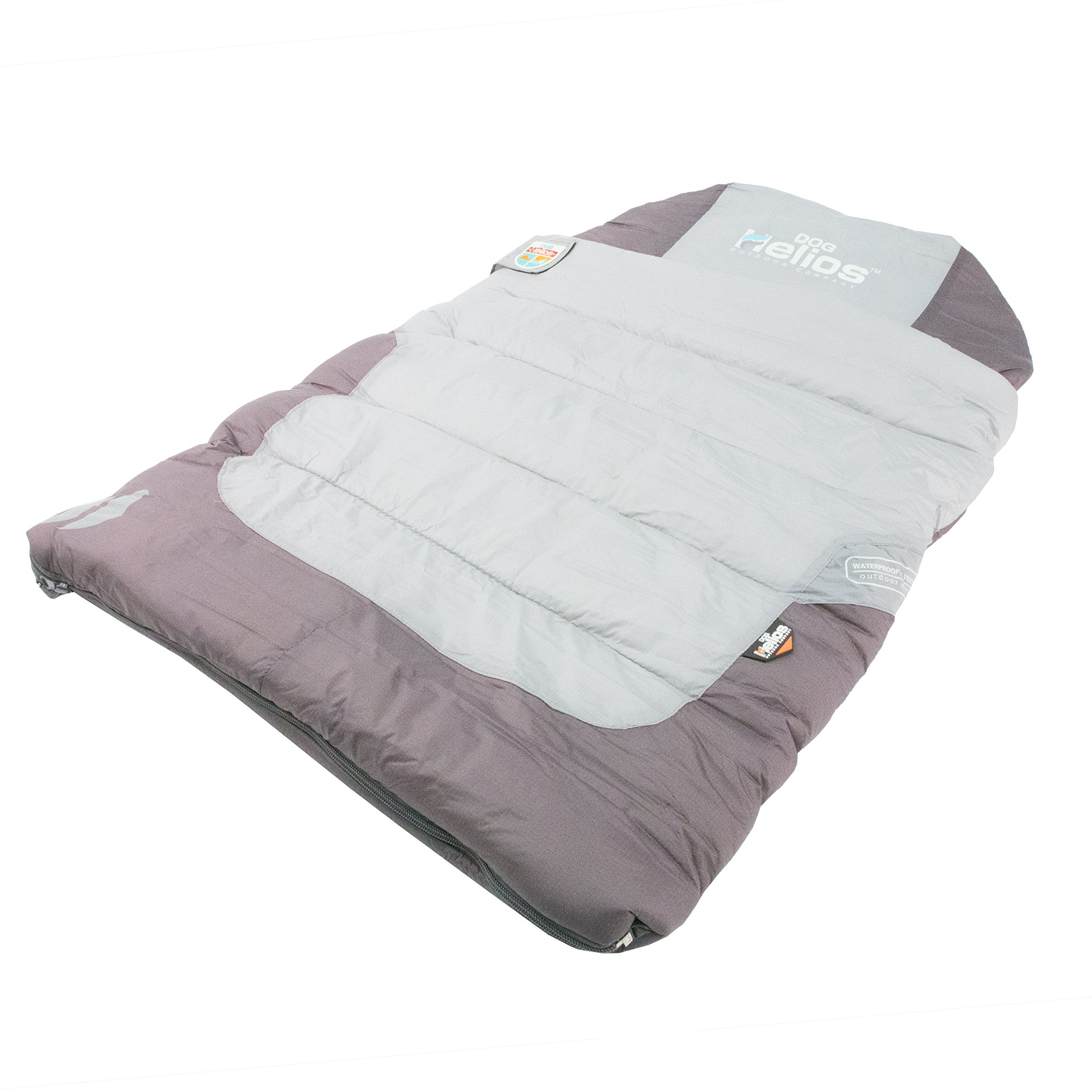 DOGHELIOS 'Trail-Barker' Multi-Surface Water-Resistant Travel Camper Sleeper Pet Dog Bed Mat w/ BlackShark Technology, One Size, Light Grey, Dark Grey