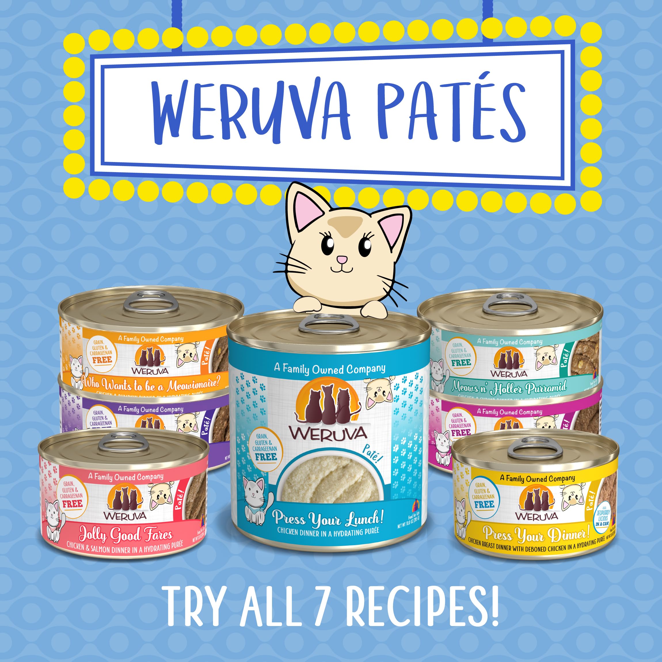 Weruva Wet Cat Food, Press Your Lunch with Chicken Pate, 3oz Can, Pack of 12