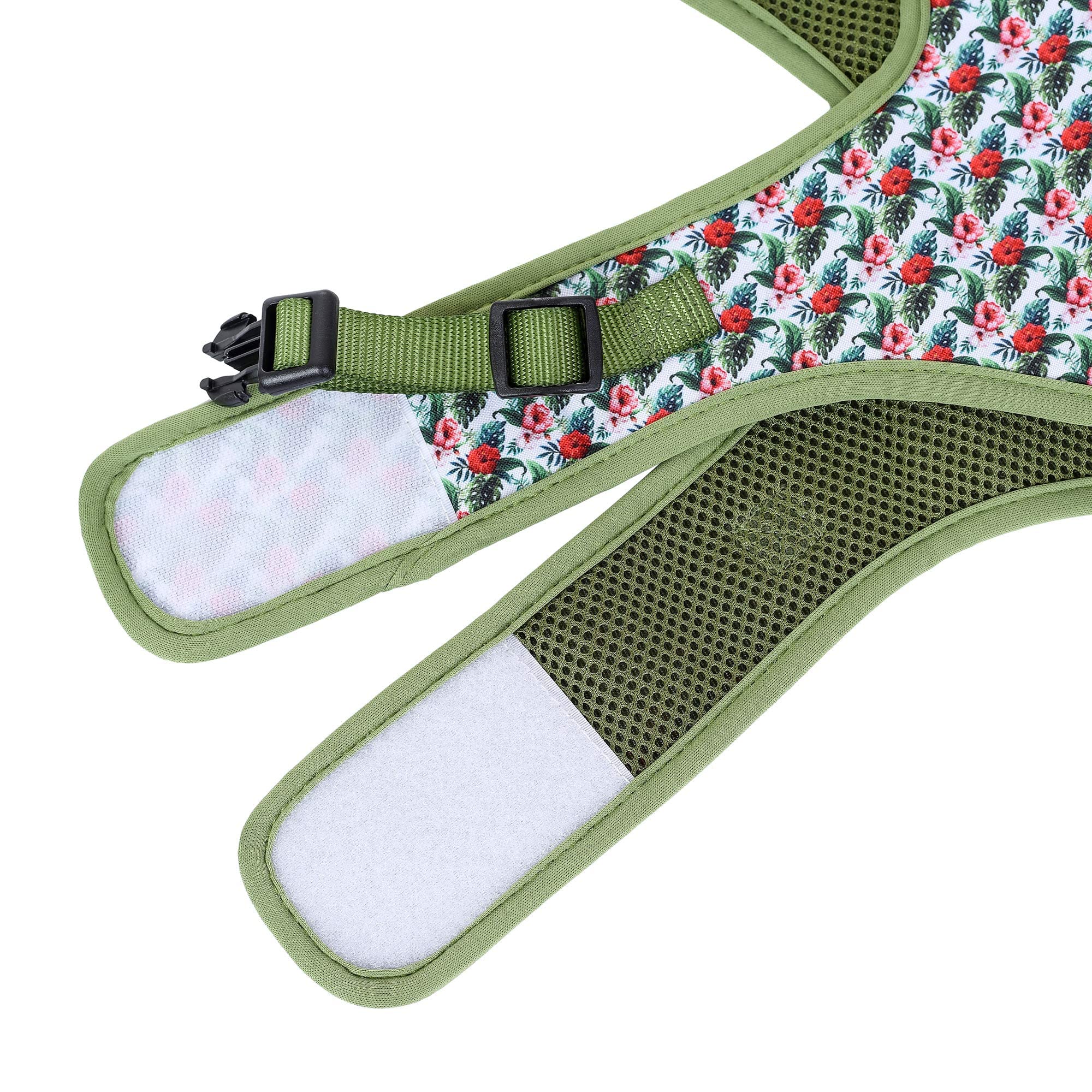 Mile High Life | Easy Get On Air Mesh Vest Harness | Spring Floral Collection | Adjustable Easy Closures Both Neck And Chest |20 Lbs Small Dogs & Cats | Wild Rose | M Chest Size (18'-20')