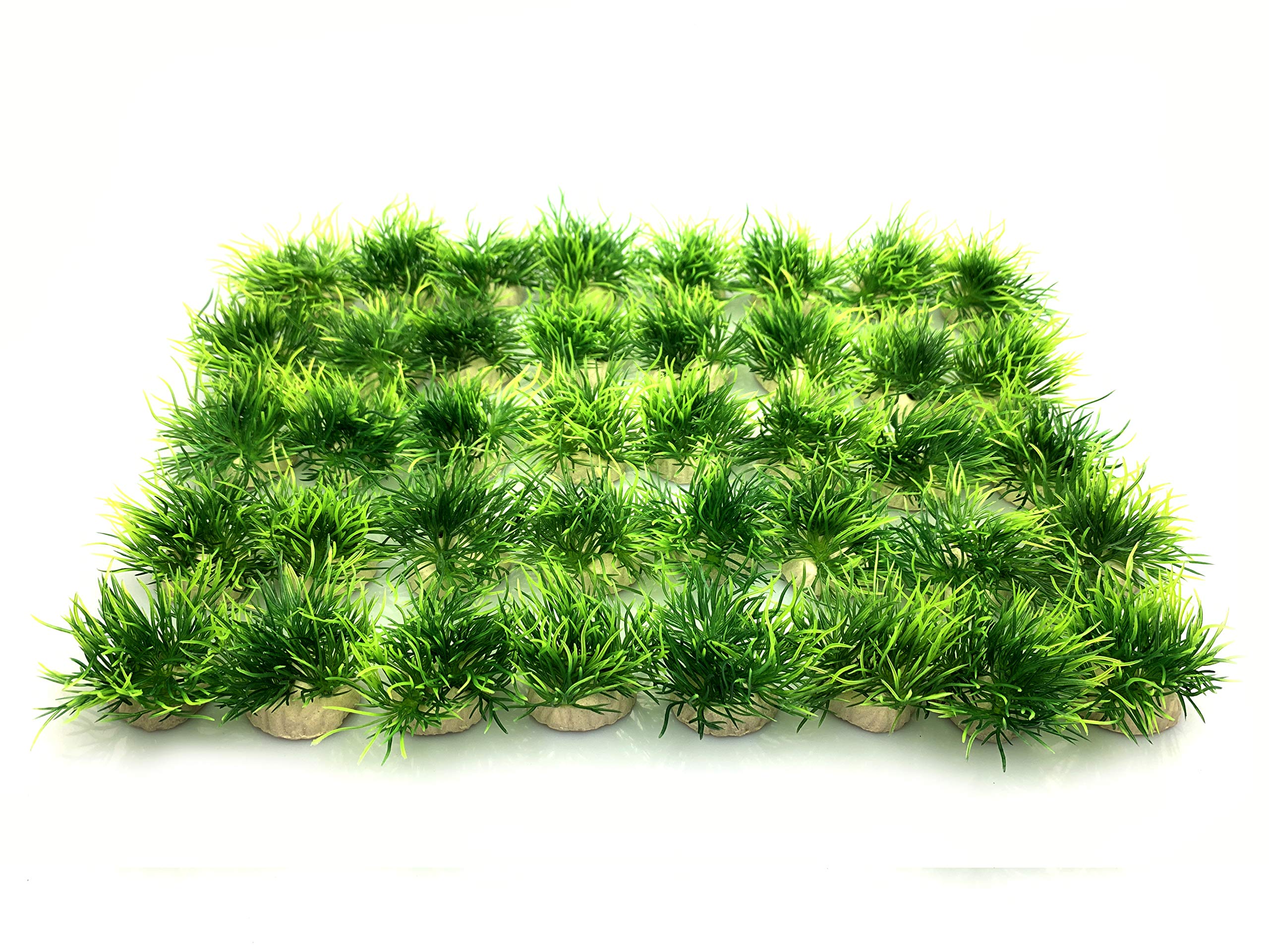 Begondis 40 Pcs Artificial Small Water Plants, Fish Tank Aquarium Grass Decorations, Made Of Soft Plastic