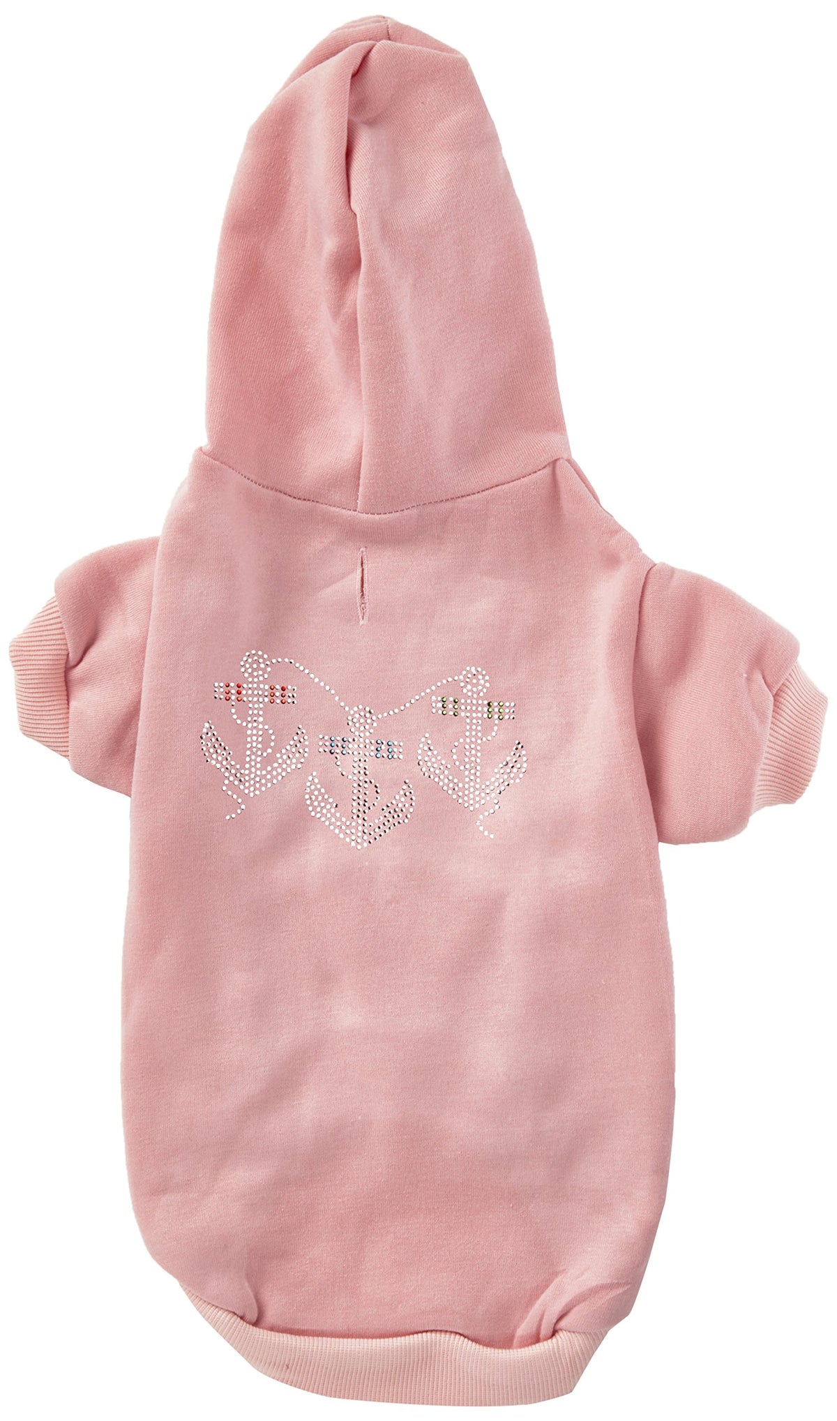 Mirage Pet Products 12-Inch Rhinestone Anchors Hoodies, Medium, Pink