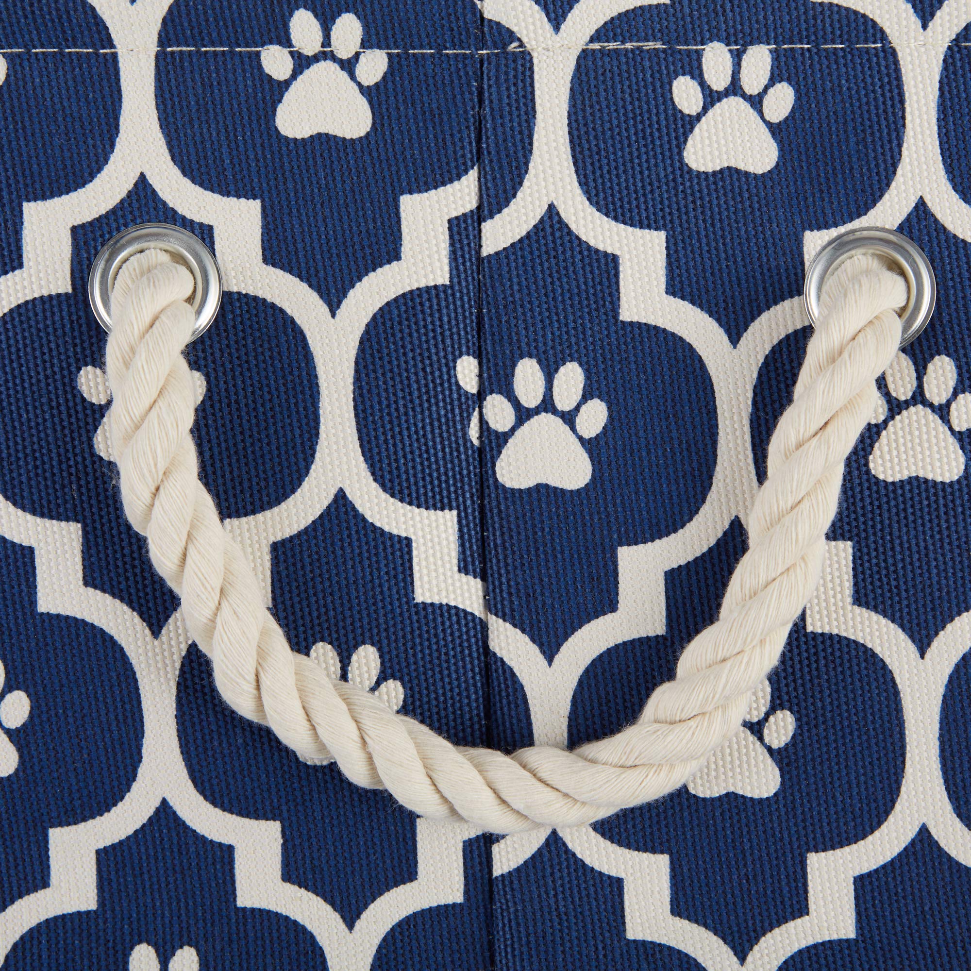 Bone Dry Pet Storage Collection Lattice Paw Print, Nautical Blue, Small Round