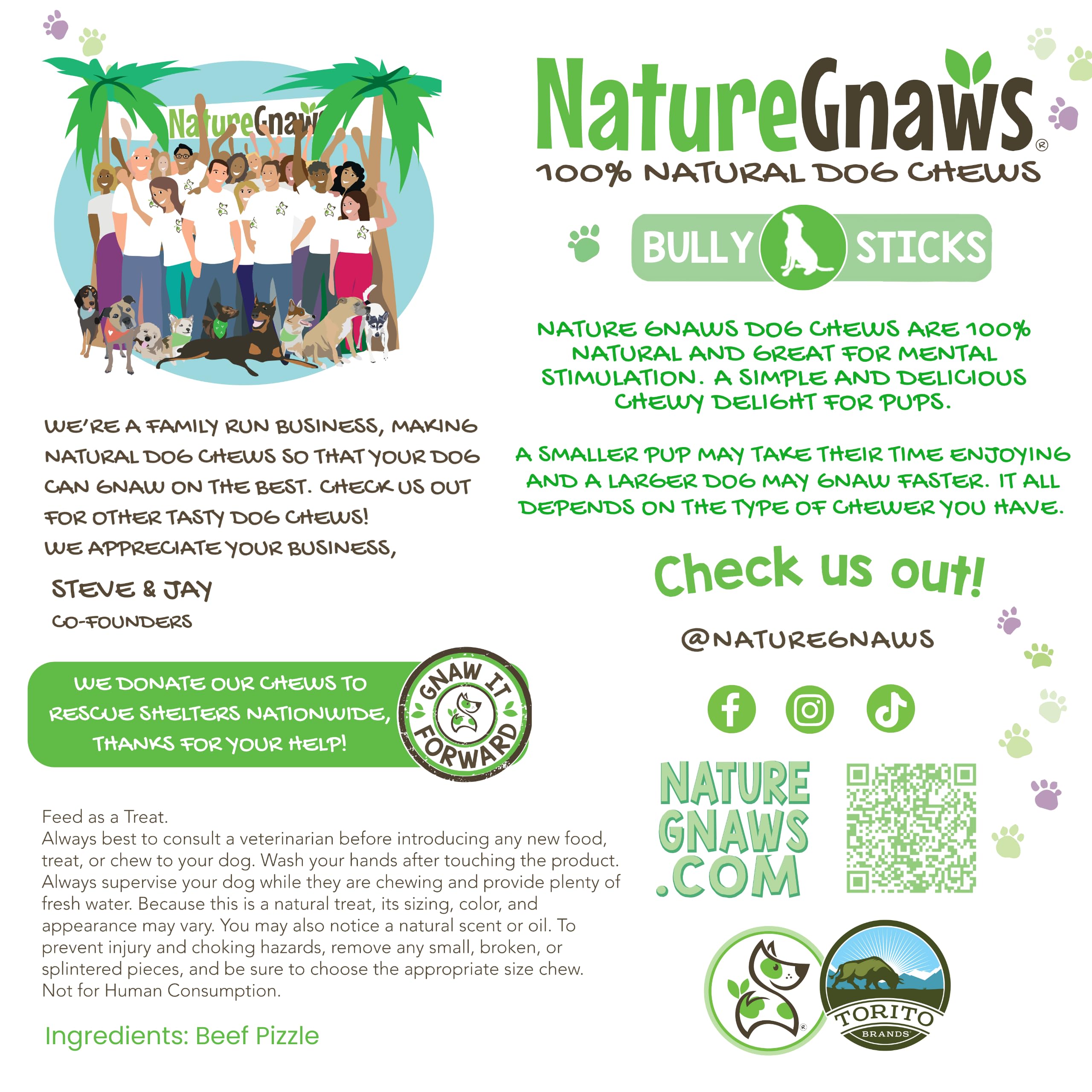 Nature Gnaws Bully Stick Bites for Small Dogs 2-4 (8oz) - Long Lasting for Light Chewers and Puppies - Natural Beef Dog Chew Tre