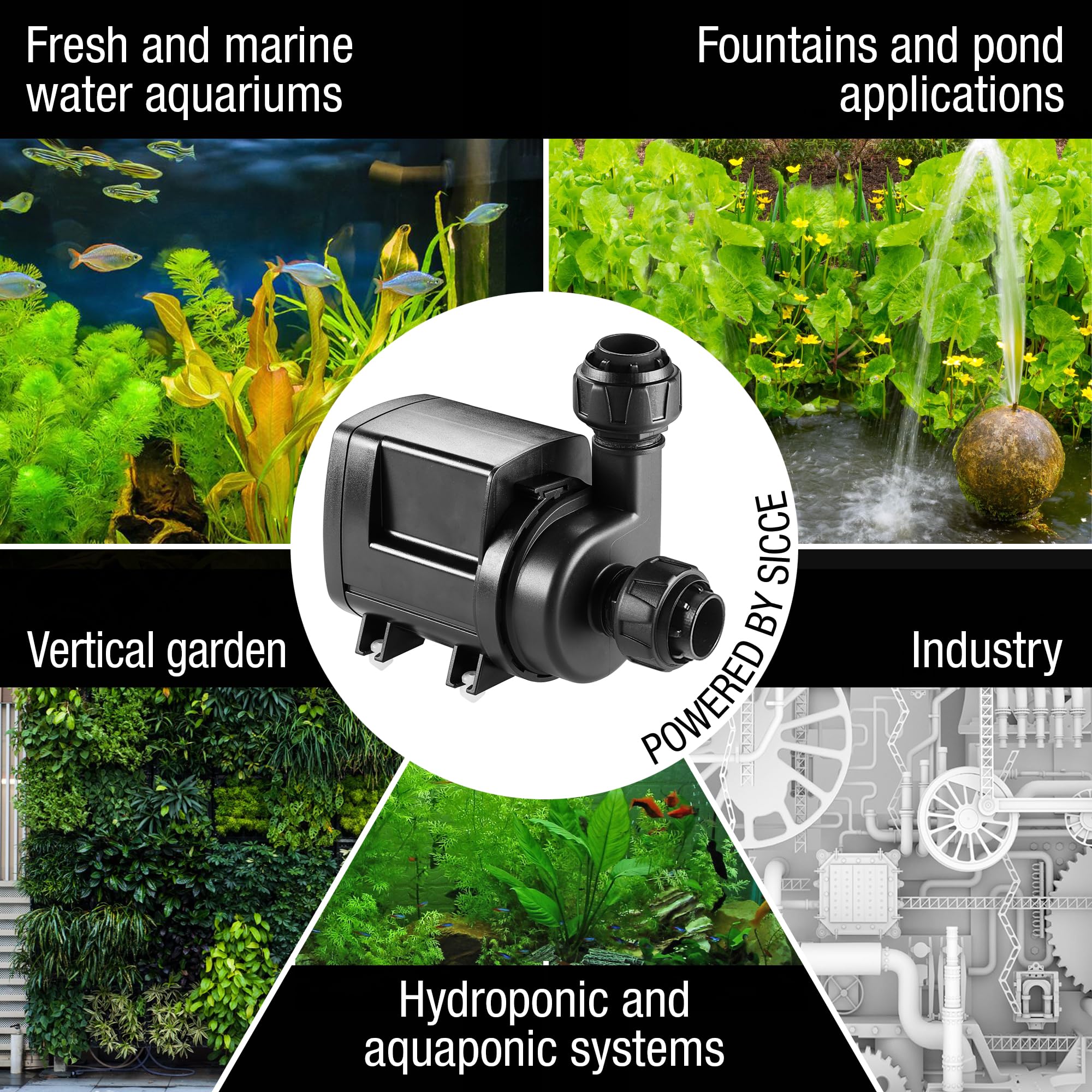 SICCE Syncra ADV 5.5 Water Pump 1450 GPH Italian Made Aquarium DC Return with Controller | Quiet, Submersible or External | Fish