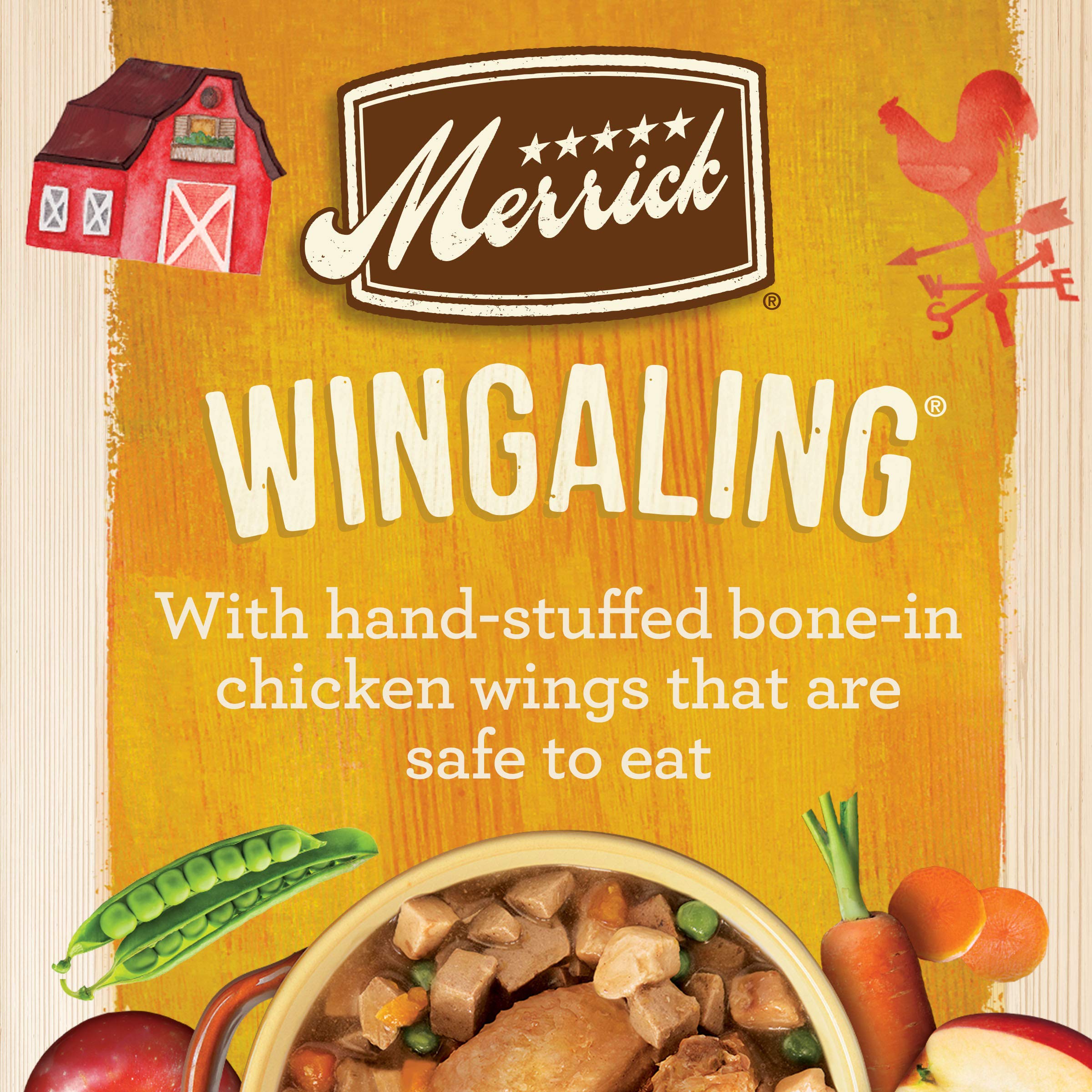 Merrick Grain Free Wet Dog Food, Premium And Wholesome Gluten Free Canned Adult Dog Food, Wingaling Recipe - (Pack of 12) 12.7 o