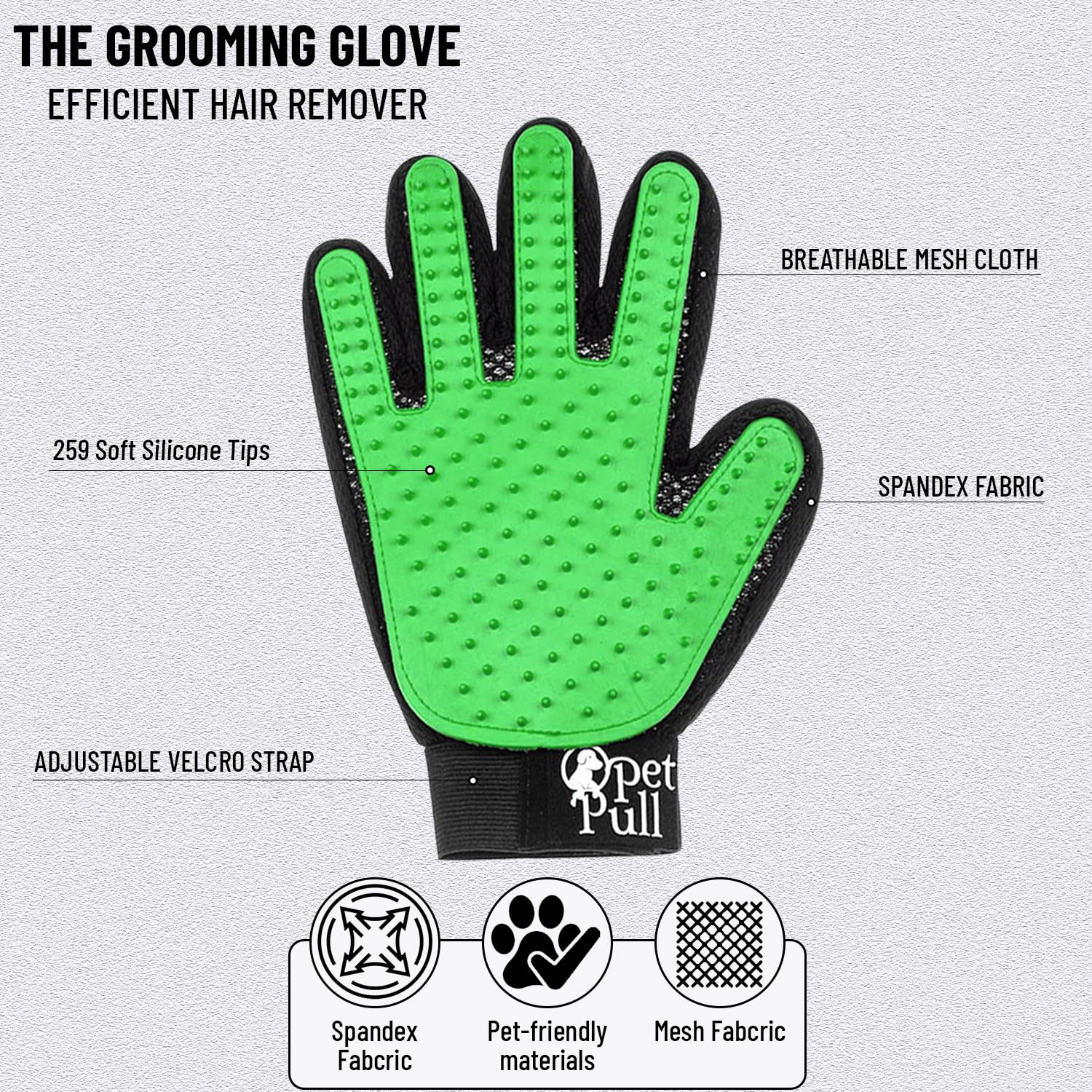 Pet Pull Complete Professional Pet Grooming Kit With Pet Hair Removal Tool Brush Gloves, Self-Cleaning Slicker Brush, And Pro Gr