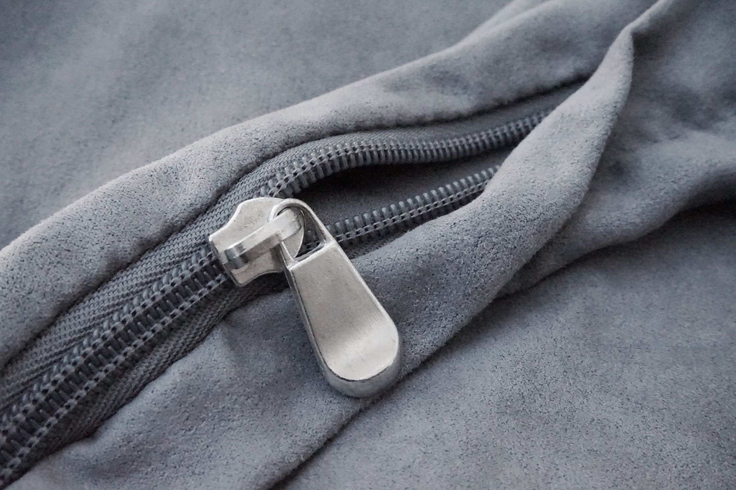 Dogbed4Less 41X27X4 Inches Large Size : Suede Fabric External Replacement Cover In Gray Color With Zipper Liner For Dog Pet Bed Pillow Or Pad - Replacement Cover Only