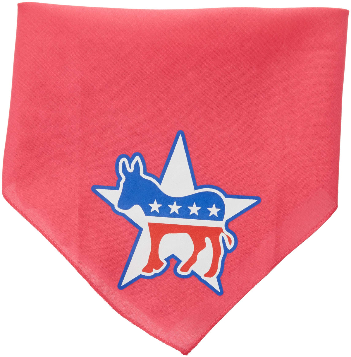 Pet and Dog Bandana Screen Printed, &quot;Democrat&quot; Bright Pink Small