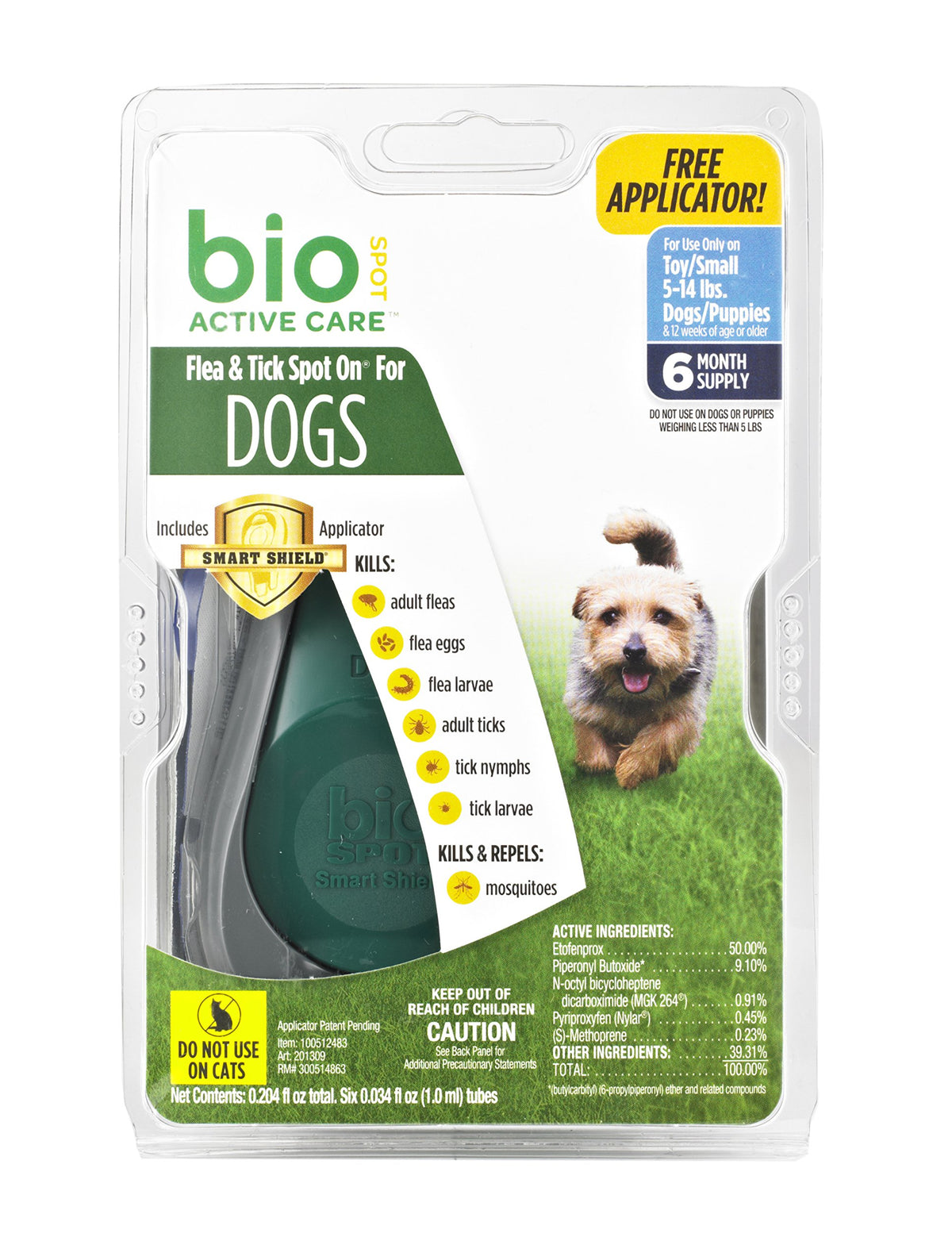 Bio Spot Active Care Flea & Tick Spot On With Applicator For Small Dogs (5-14 Lbs.)