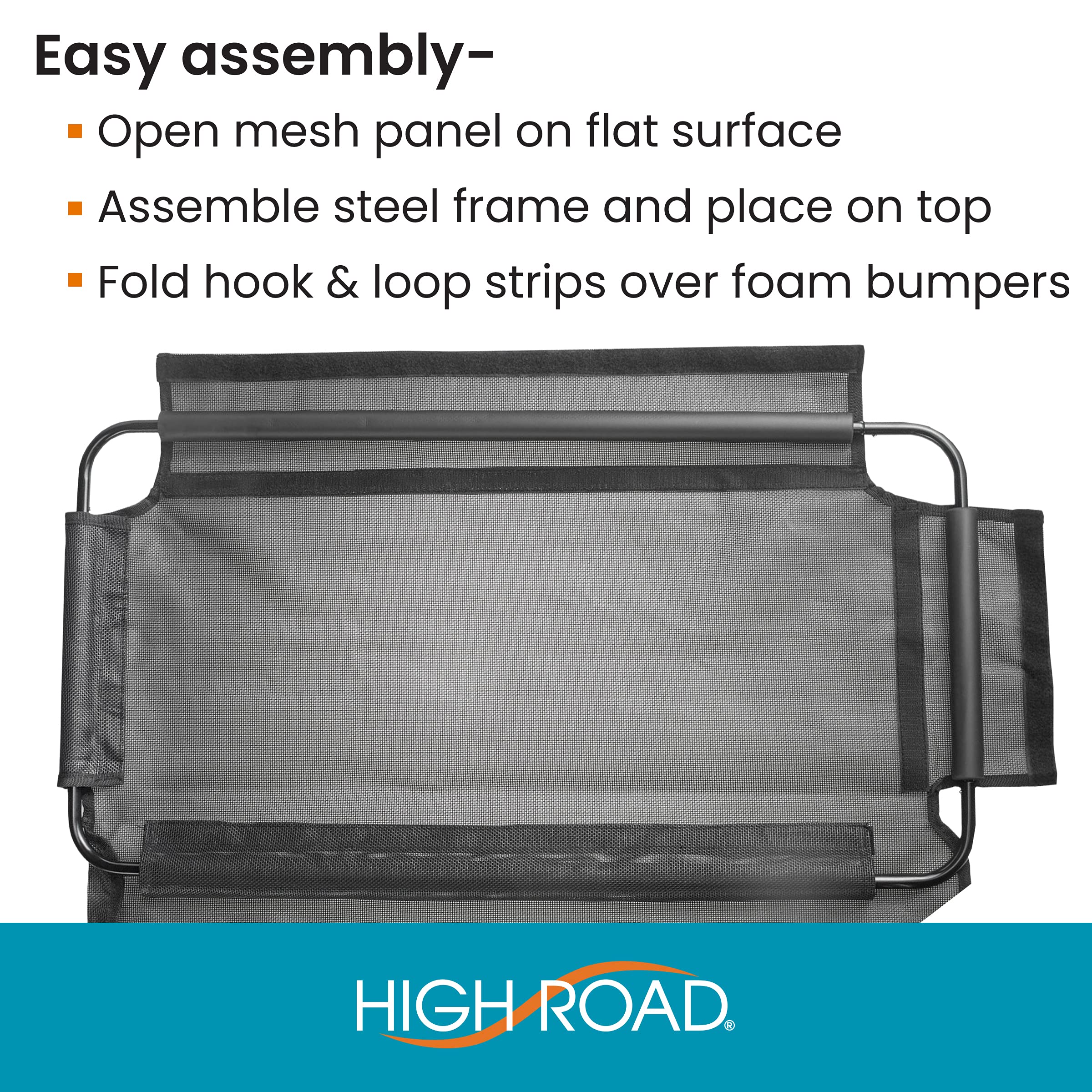 High Road Back Seat Barrier For Dogs - Car Divider For Dogs For Behind Front Seat - Padded Steel Frame With Heavy Duty Coated Dog Car Net Barrier For Car, Truck Or Suv