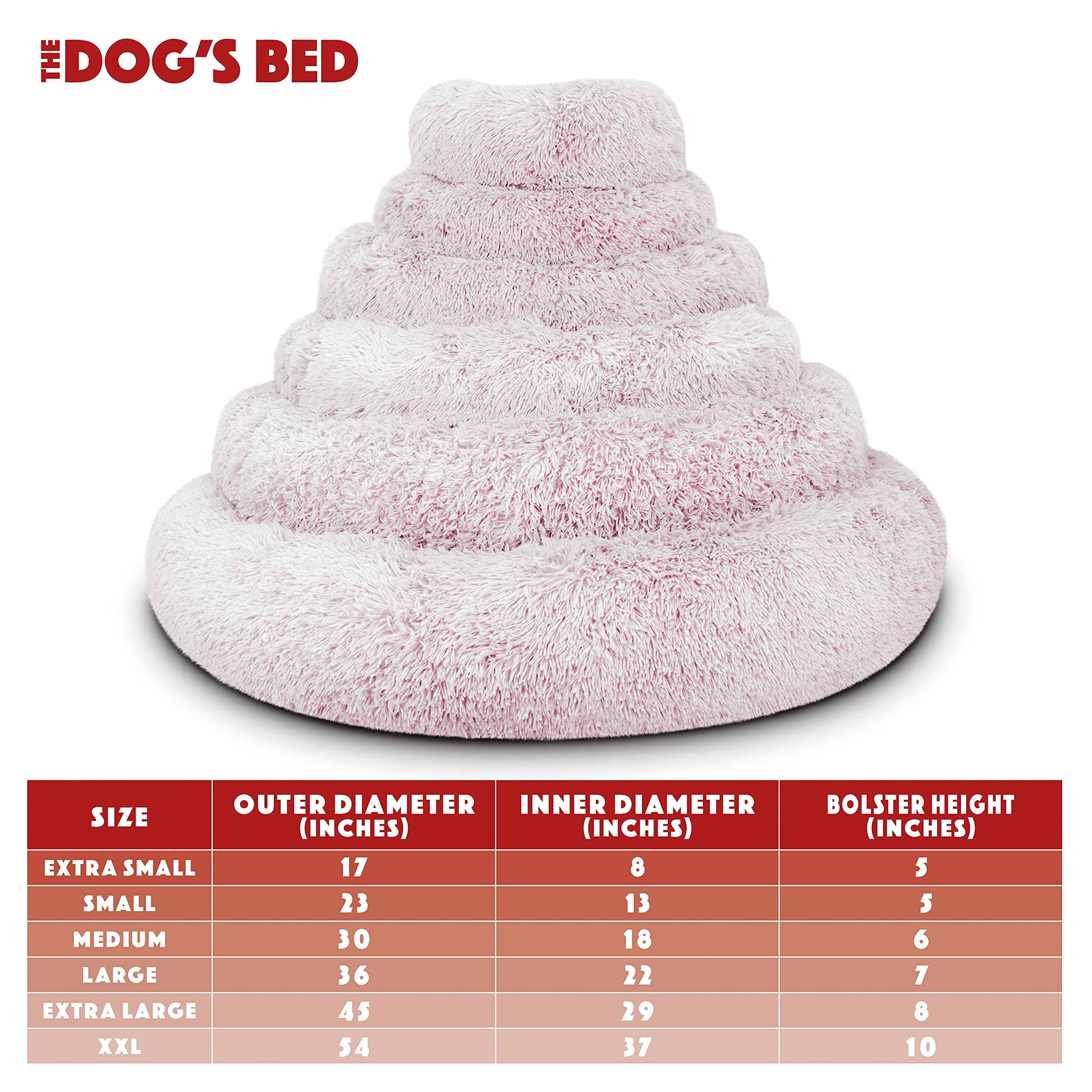 The Dogs Bed Sound Sleep Original Calming Dog & Cat Bed, Anti-Anxiety Plush Faux Fur Donut Nest Snuggler, with Removable Cover,