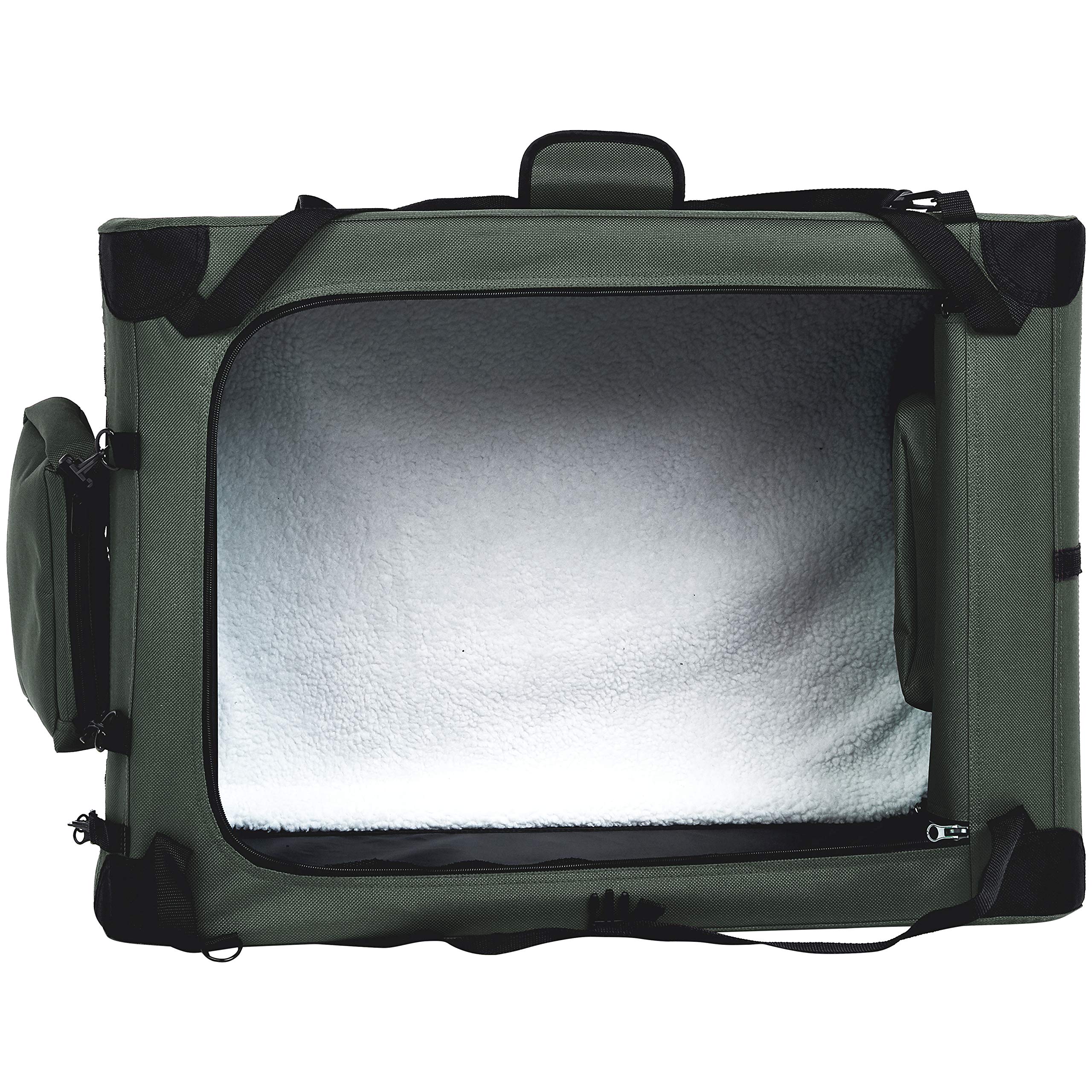 Amazon Basics Folding Portable Soft Pet Dog Crate Carrier Kennel, 36 X 24 X 24 Inches, Grey